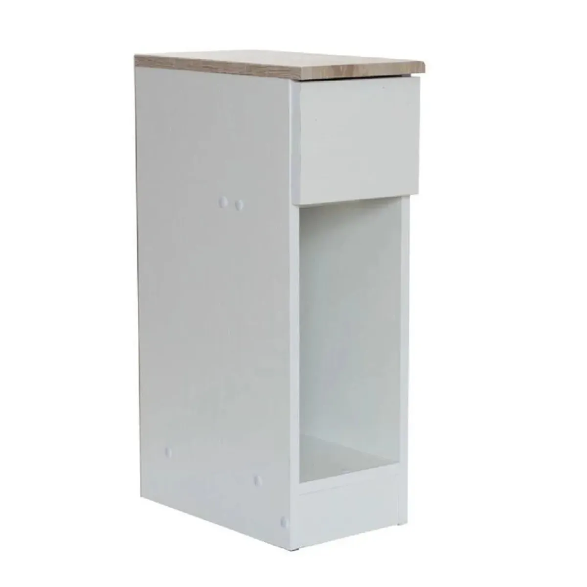 TU MESITA - Velador Clásico Chantal TU MESITA Melamina 18mm BlancoMarrón 1 cajón