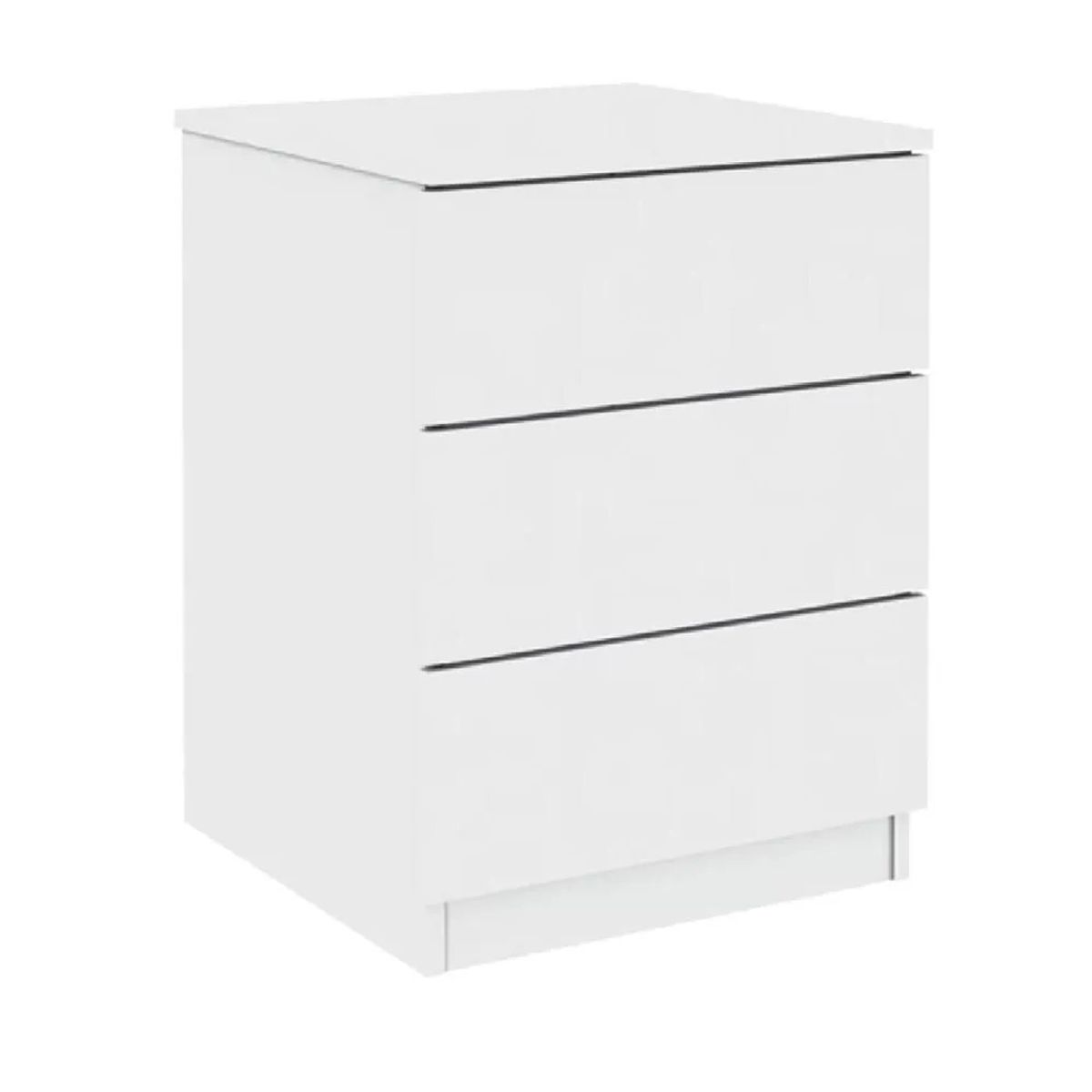 TU MESITA - Velador Clásico Maxin TU MESITA 3 cajones color Blanco Melamina 18mm