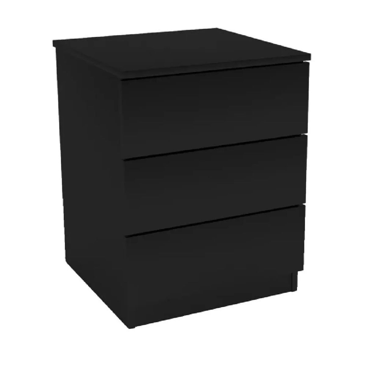 TU MESITA - Velador Clásico Maxin TU MESITA 3 cajones color Negro Melamina 18mm