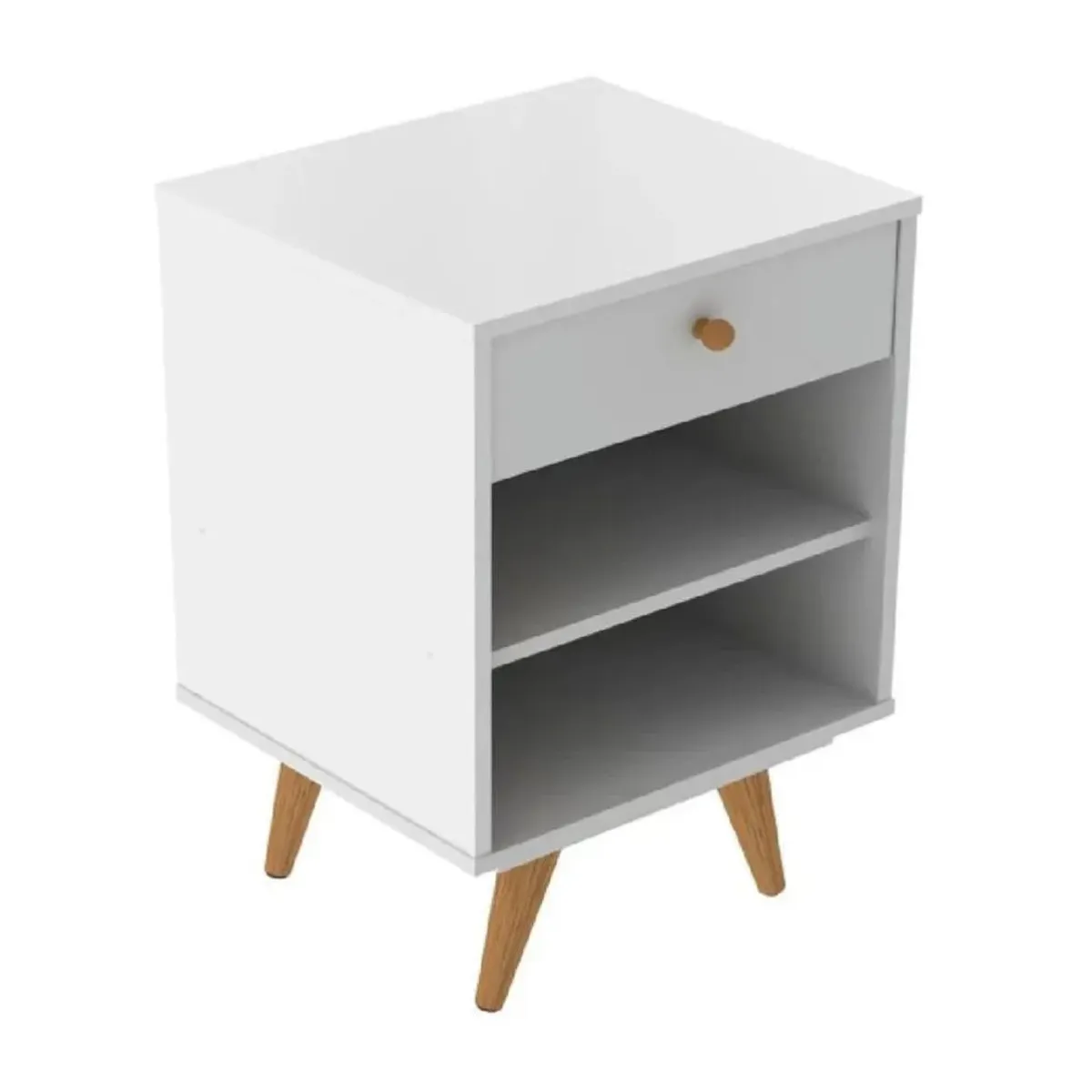 TU MESITA - Velador Clásico TU MESITA Paulet Melamina 18mm Blanco 1 cajón