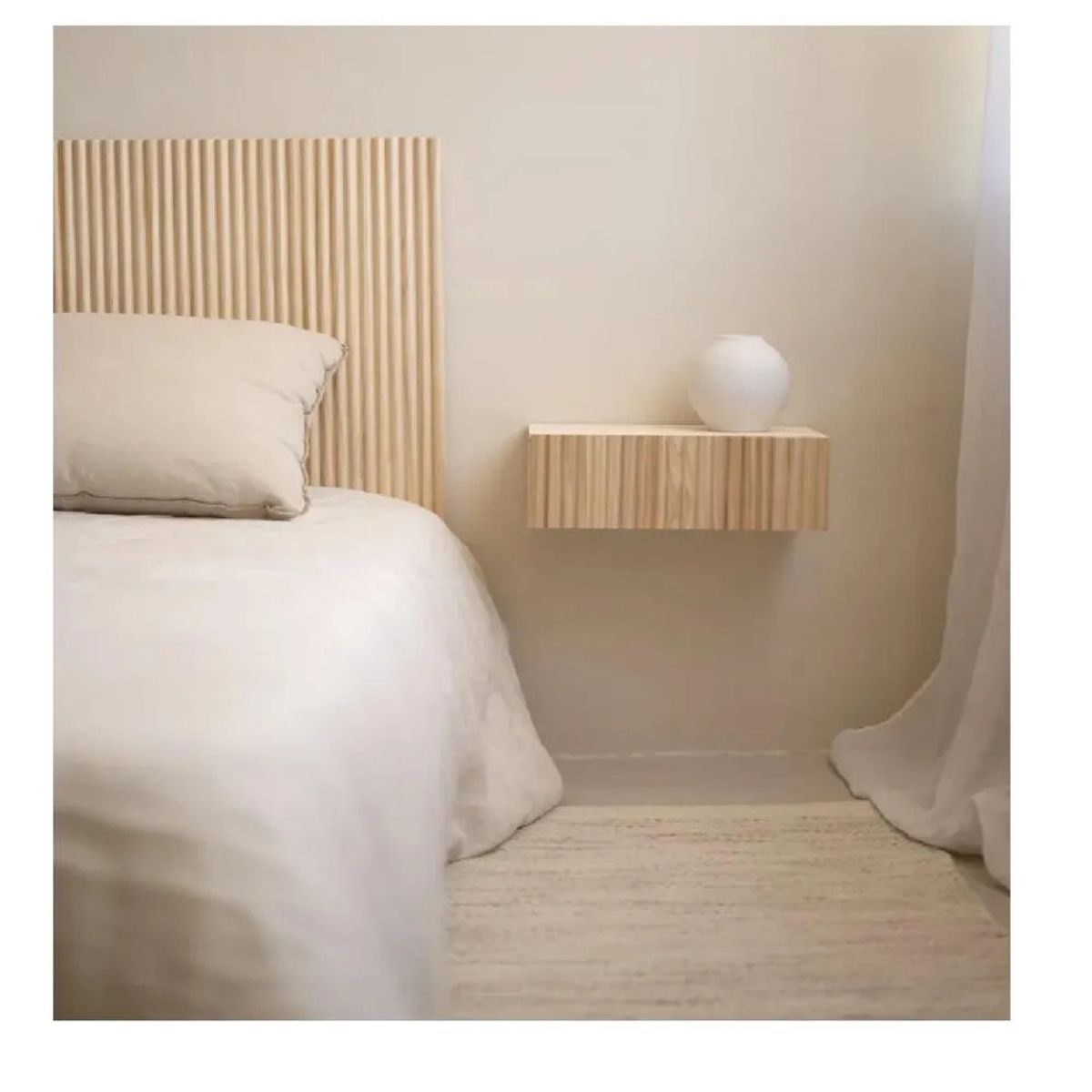 TU MESITA - Velador Flotante Amón TU MESITA 1 cajón Melamina 18mm color Duna