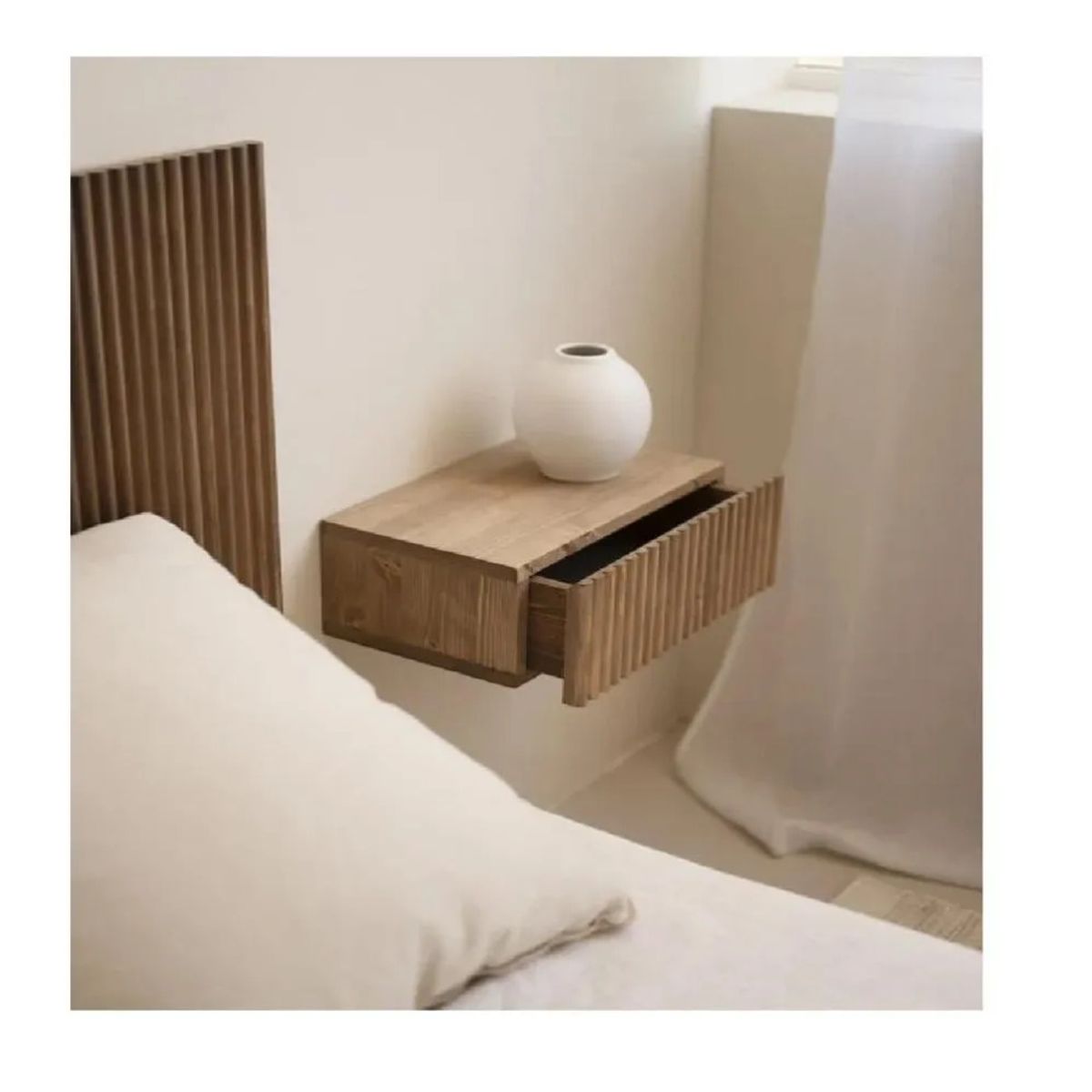 TU MESITA - Velador Flotante Amón TU MESITA 1 cajón Marrón