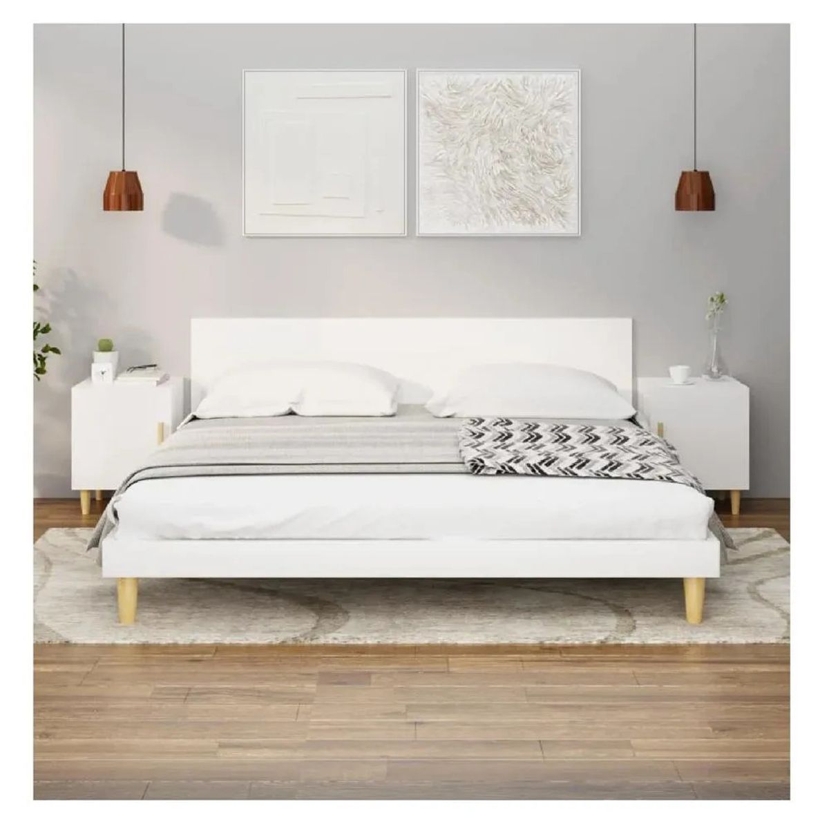 TU MESITA - Velador Mesa de Noche Malibú TU MESITA Blanco 1 puerta melamina 18mm