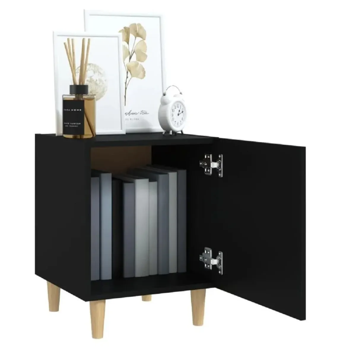 TU MESITA - Velador Mesa de Noche Malibú TU MESITA Negro 1 puerta