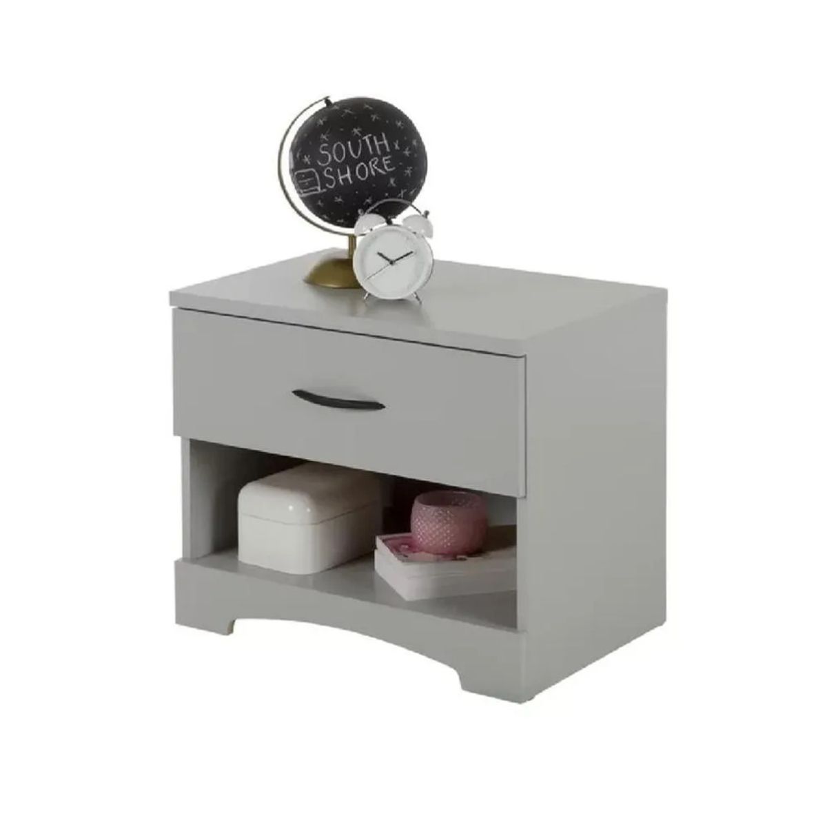TU MESITA - Velador Mesa de Noche Rocha TU MESITA Gris claro 1 cajón