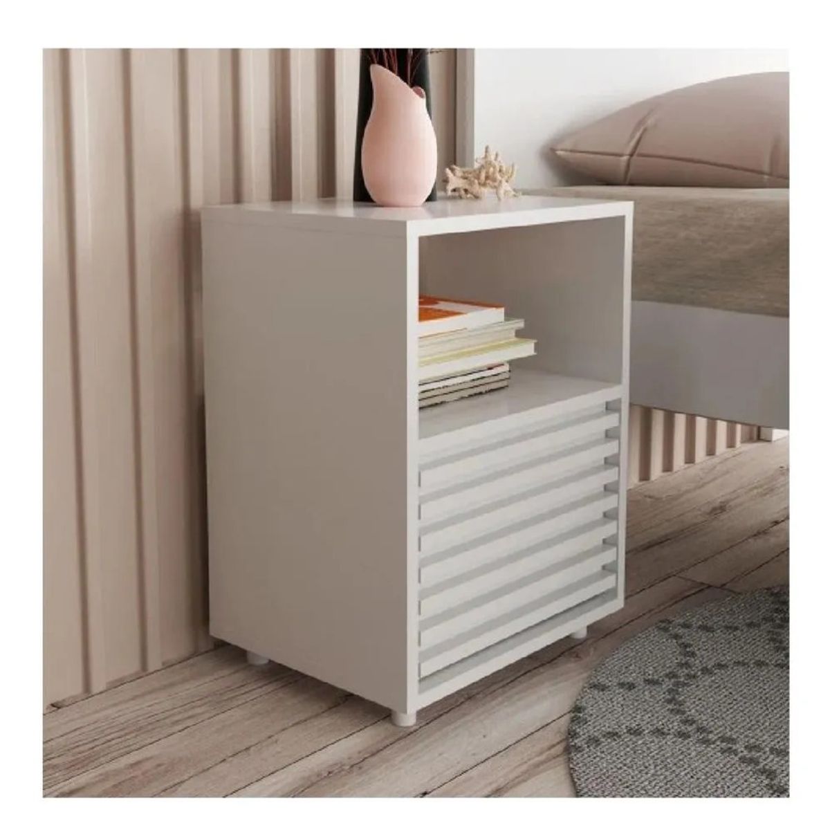 TU MESITA - Velador Mesa de Noche TU MESITA Gladys Blanco Melamina 18mm 1 cajón