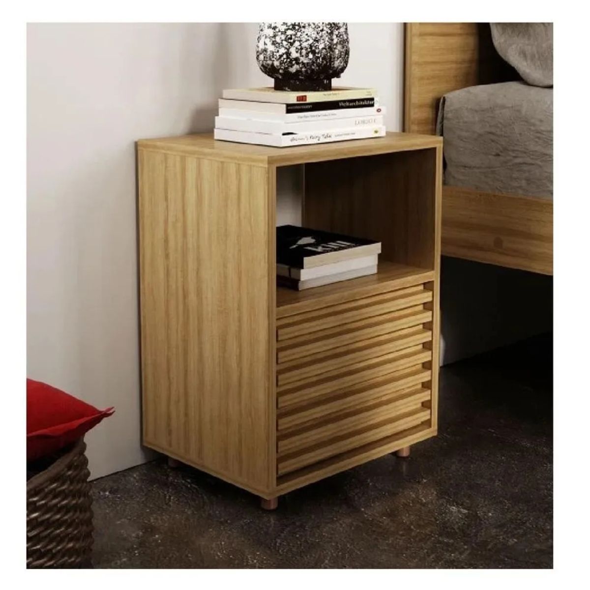 TU MESITA - Velador Mesa de Noche TU MESITA Gladys Marrón Melamina 18mm 1 cajón