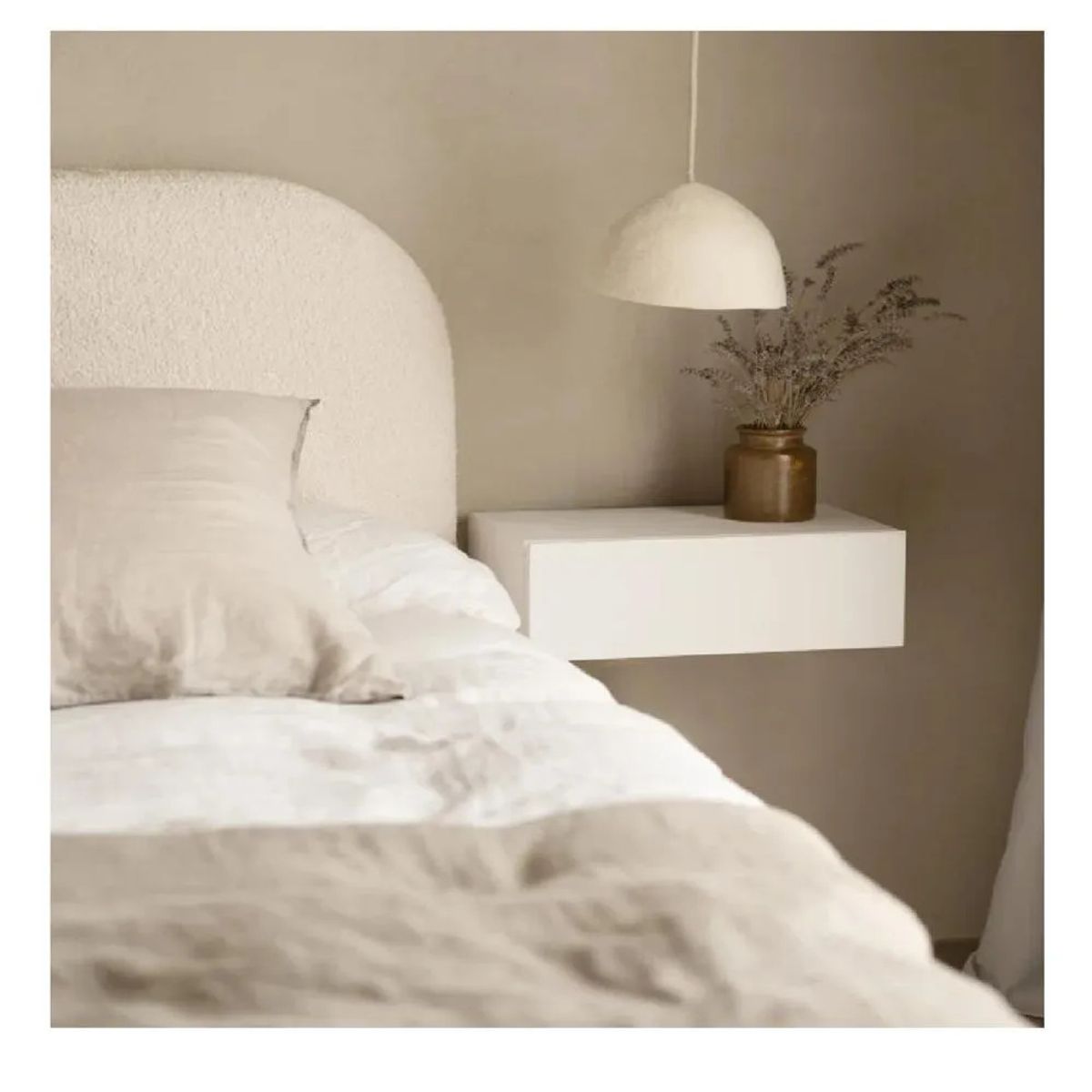 TU MESITA - Velador Rústico Panda TU MESITA Flotante 1 cajón melamina 18mm Blanco