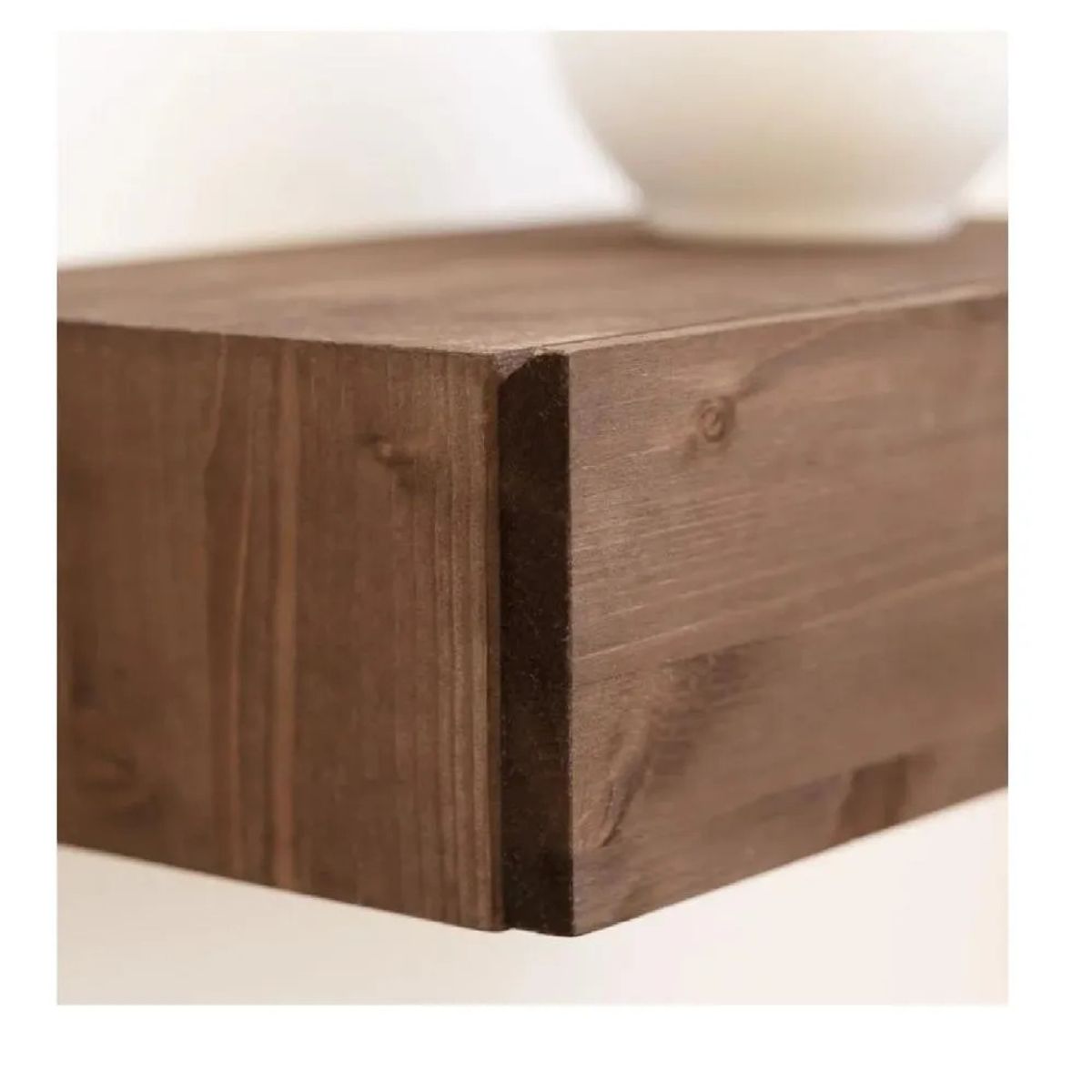 TU MESITA - Velador Rústico Panda TU MESITA Flotante 1 cajón melamina 18mm Marrón