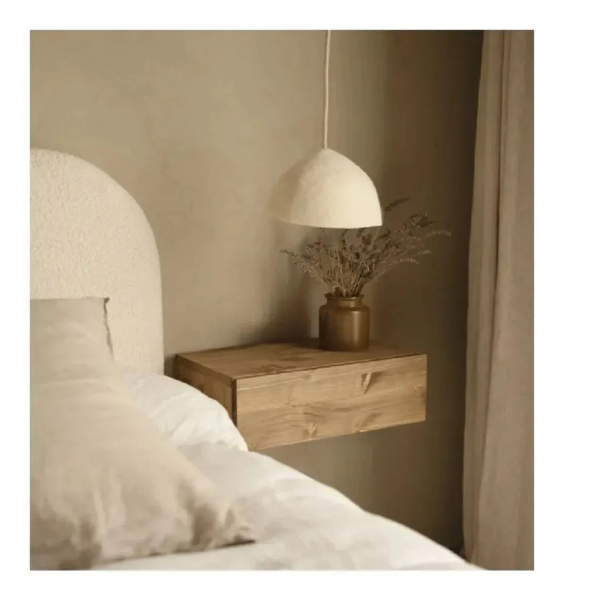 TU MESITA - Velador Rústico Panda TU MESITA Flotante 1 cajón melamina 18mm Roble