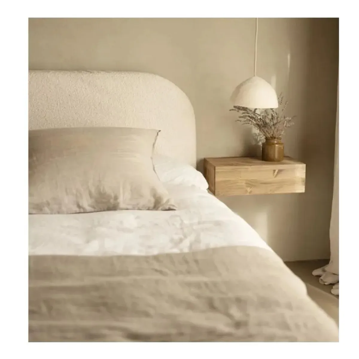 TU MESITA - Velador Rústico Panda TU MESITA Flotante 1 cajón melamina 18mm Roble