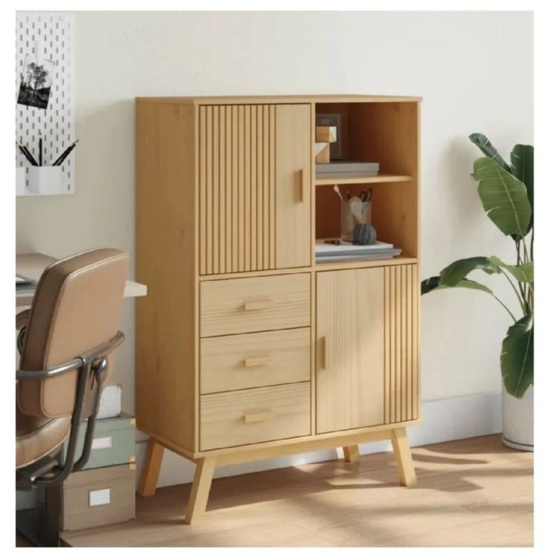 TU MESITA - Aparador Alto TU MESITA Mayra color Haya 2 puertas 2 cajones