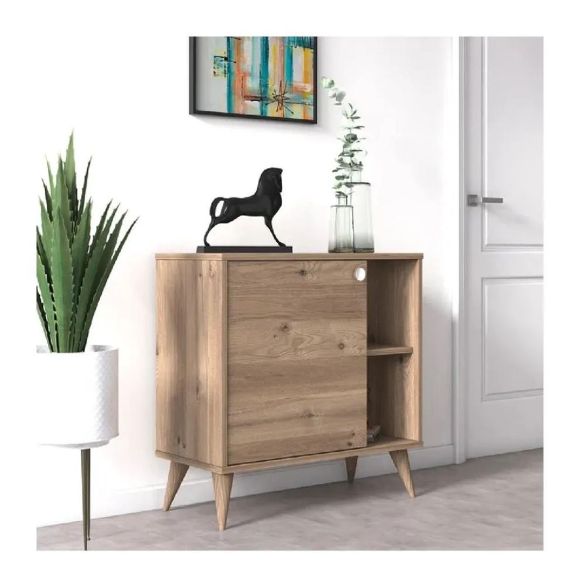 TU MESITA - Aparador Auxiliar TU MESITA Randy color Roble 1 puerta
