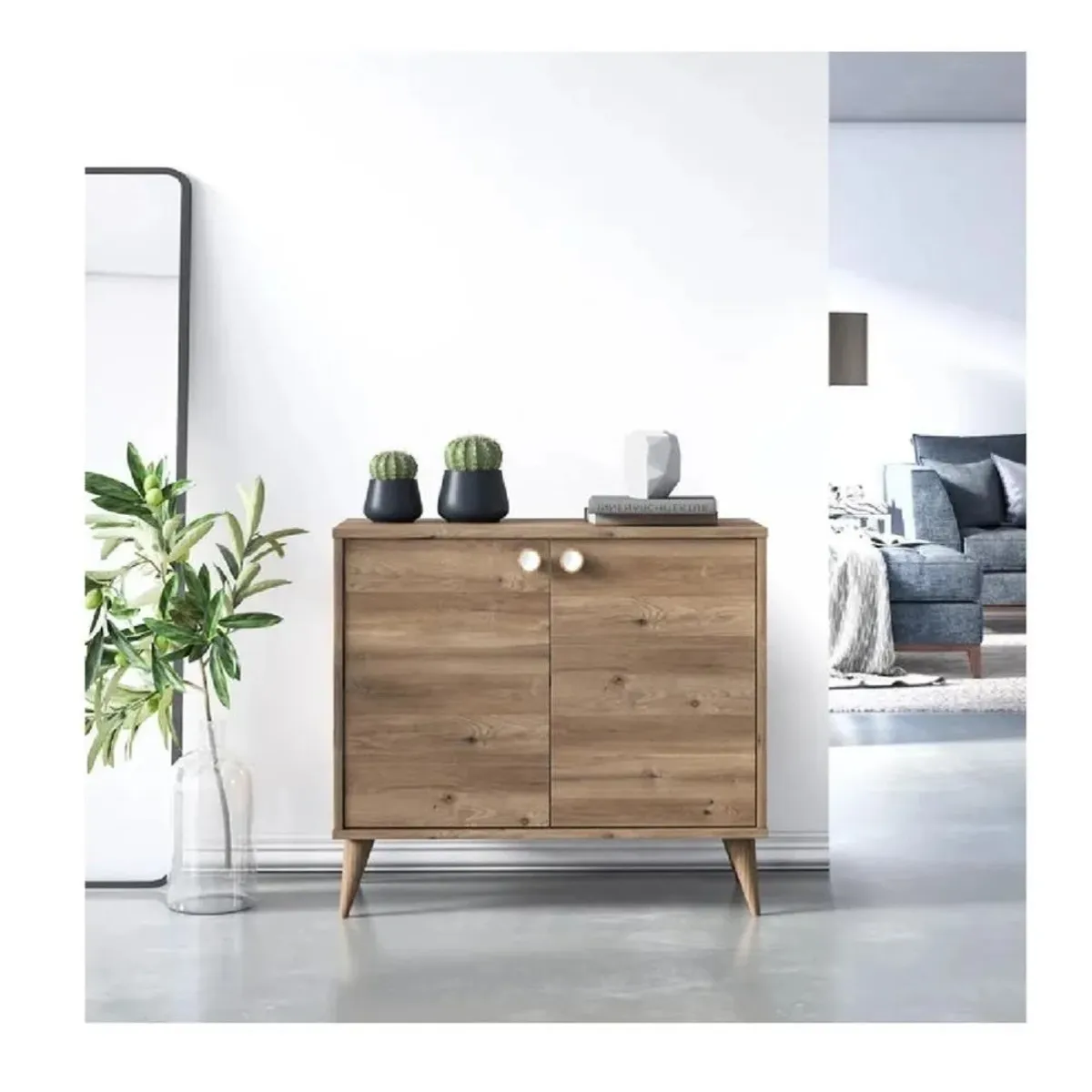 TU MESITA - Aparador Auxiliar TU MESITA Randy II color Roble 2 puerta