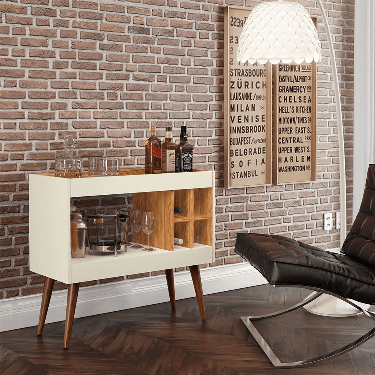 TU MESITA - Aparador Bar Moderno Milton color BlancoDuna TU MESITA