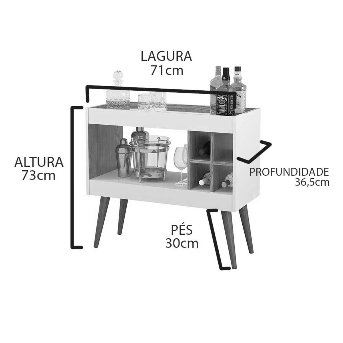 TU MESITA - Aparador Bar Moderno Milton color BlancoDuna TU MESITA