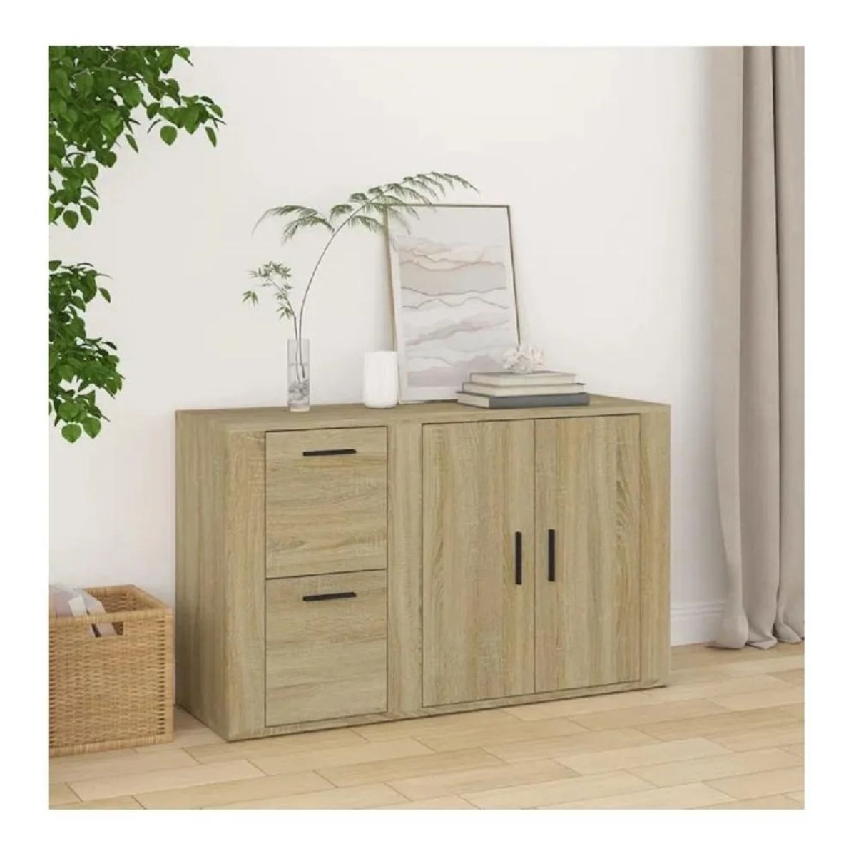 TU MESITA - Aparador Clásico TU MESITA Atom color Duna 2 cajones 2 puertas