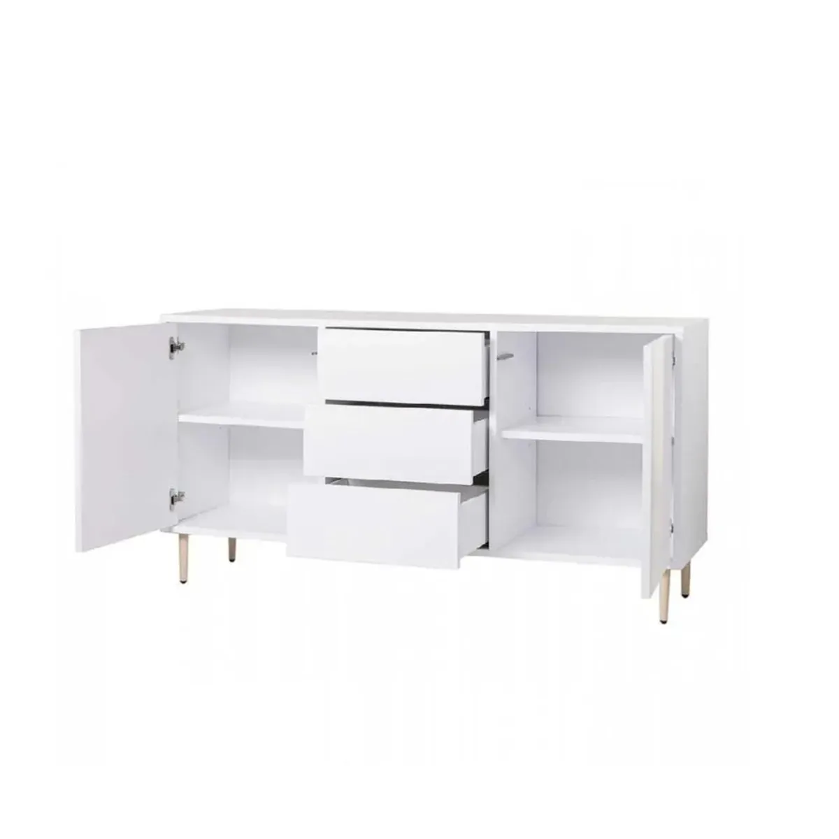 TU MESITA - Aparador con Espejo TU MESITA Molly color Blanco 3 cajones 2 puertas