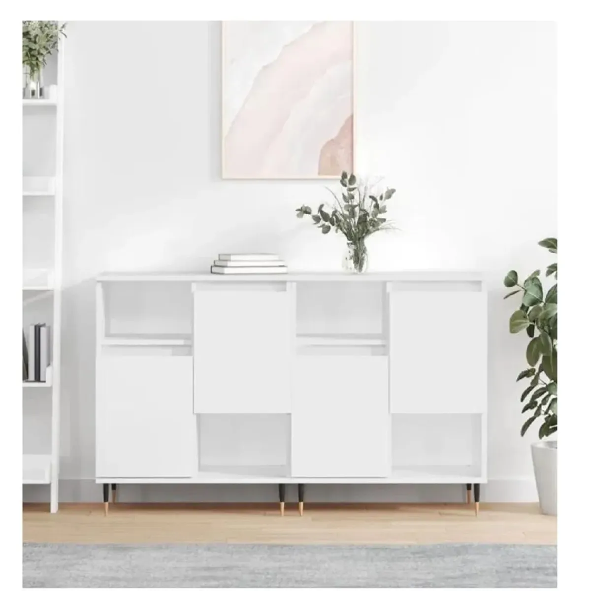 TU MESITA - Aparador Corto TU MESITA Ariosto set x2 color Blanco 4 puertas