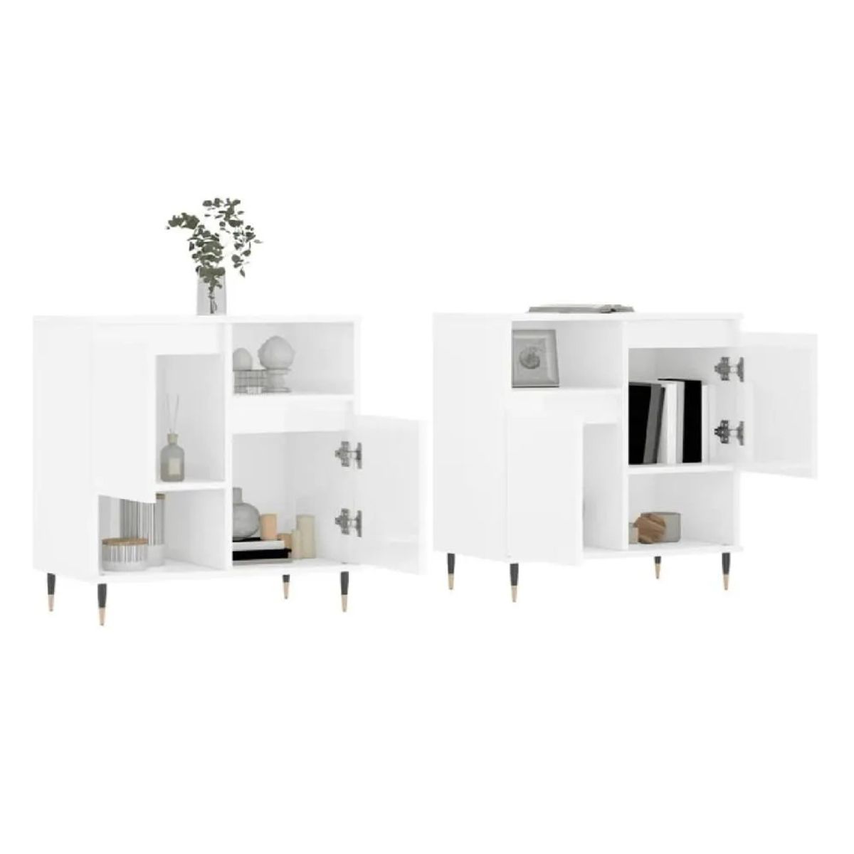 TU MESITA - Aparador Corto TU MESITA Ariosto set x2 color Blanco 4 puertas