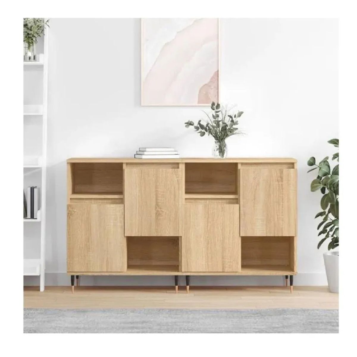 TU MESITA - Aparador Corto TU MESITA Ariosto set x2 color Duna 4 puertas