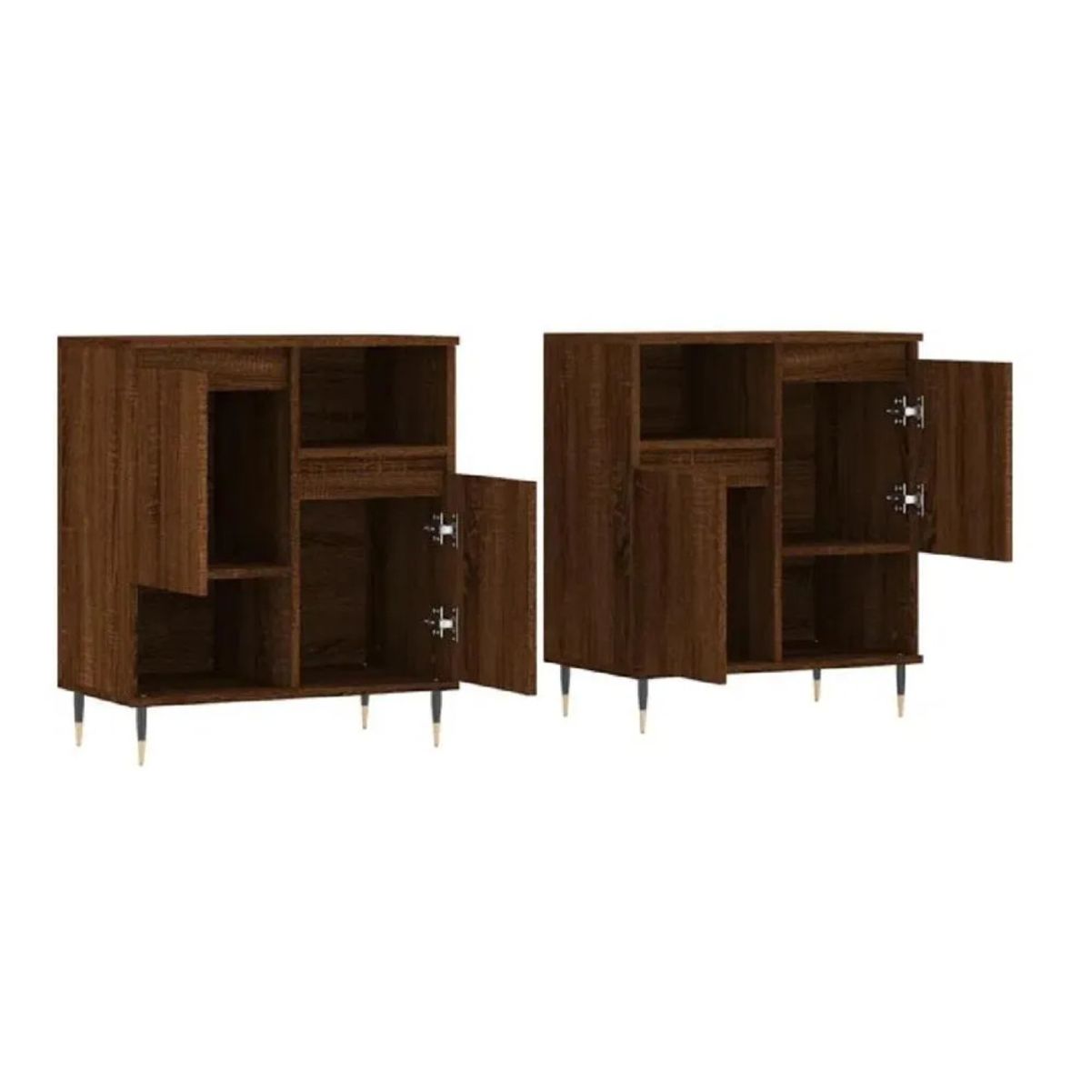 TU MESITA - Aparador Corto TU MESITA Ariosto set x2 color Marrón 4 puertas