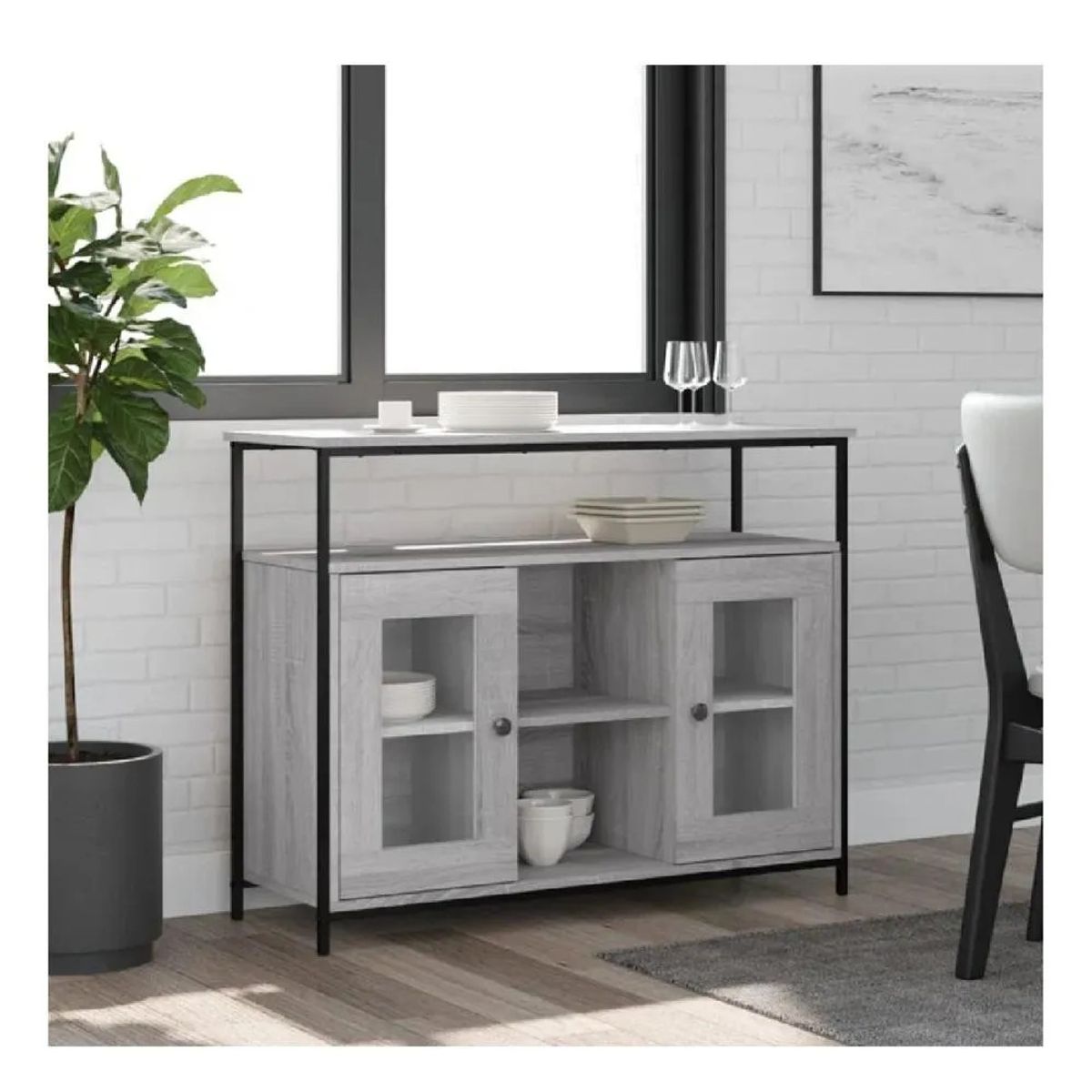 TU MESITA - Aparador Industrial TU MESITA Donavan color Gris 2 puertas