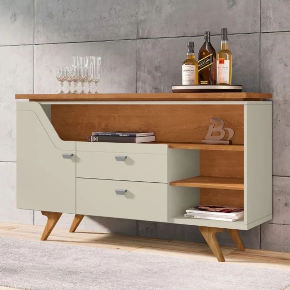 TU MESITA - Aparador Minimalista Lyon color Marrónblanco TU MESITA