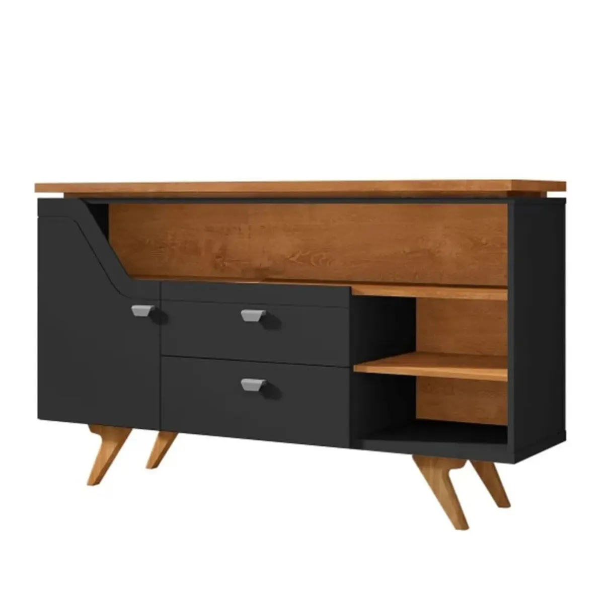 TU MESITA - Aparador Minimalista Lyon color MarrónNegro TU MESITA