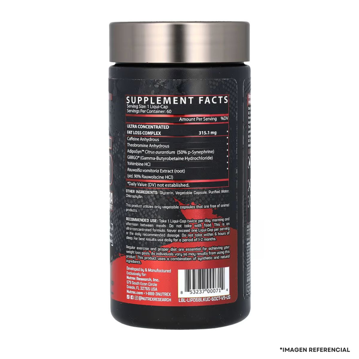 NUTREX RESEARCH - 2 Lipo 6 Black Ultra Concentrate 60 cápsulas