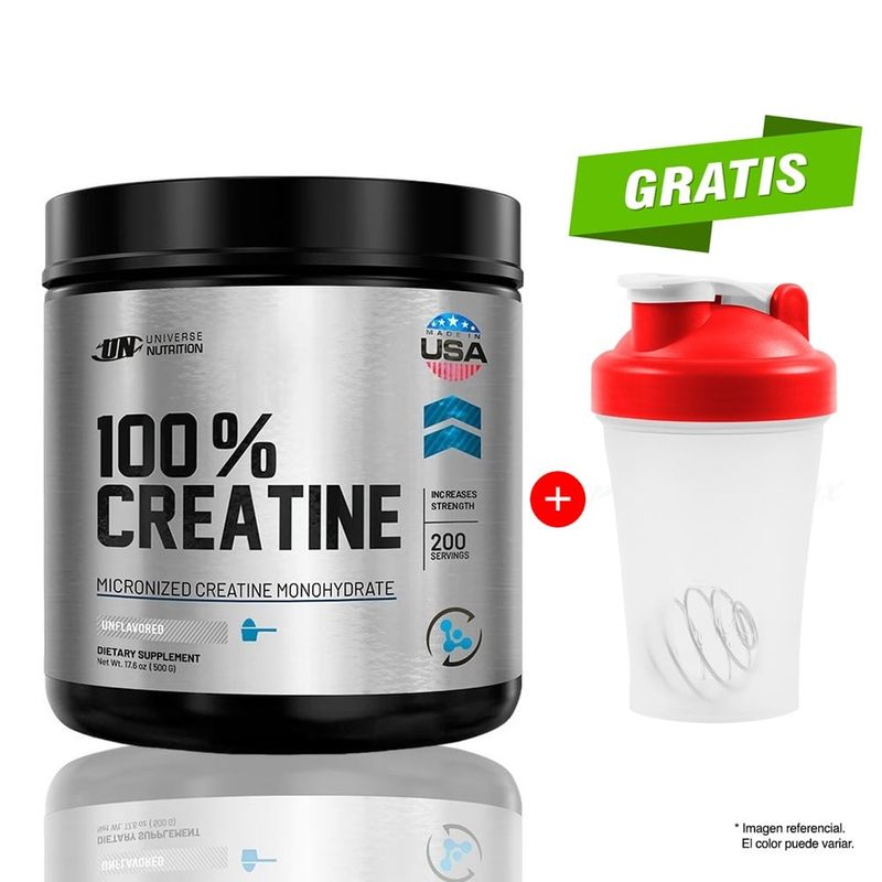 UNIVERSE NUTRITION - Creatina Monohidratada Universe Nutrition 500Gr + Shaker