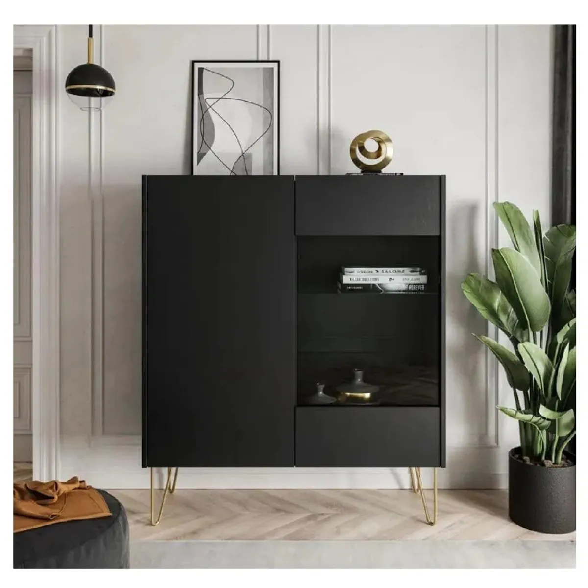 TU MESITA - Aparador Moderno TU MESITA Kaita color Negro 2 puertas