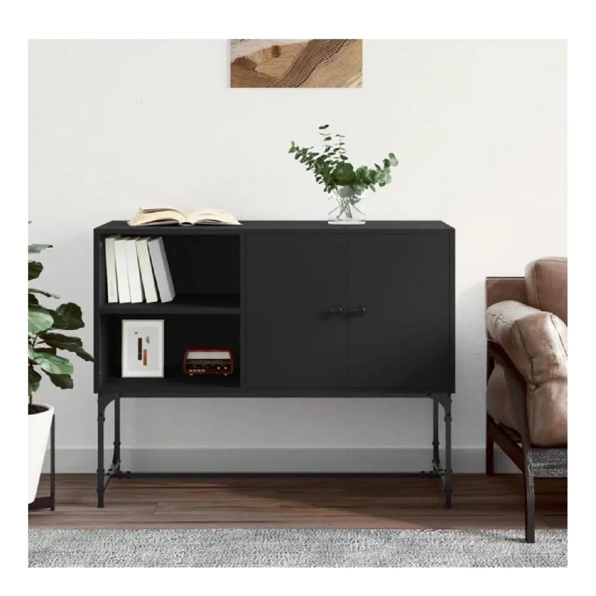 TU MESITA - Aparador Moderno TU MESITA London color Negro 2 puertas