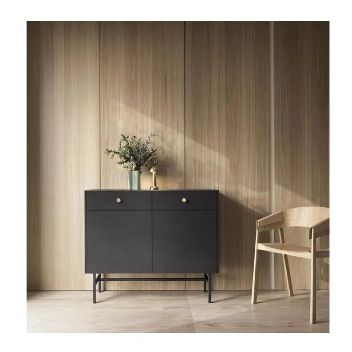 TU MESITA - Aparador Moderno TU MESITA Marta color Negro 2 cajones 2 puertas