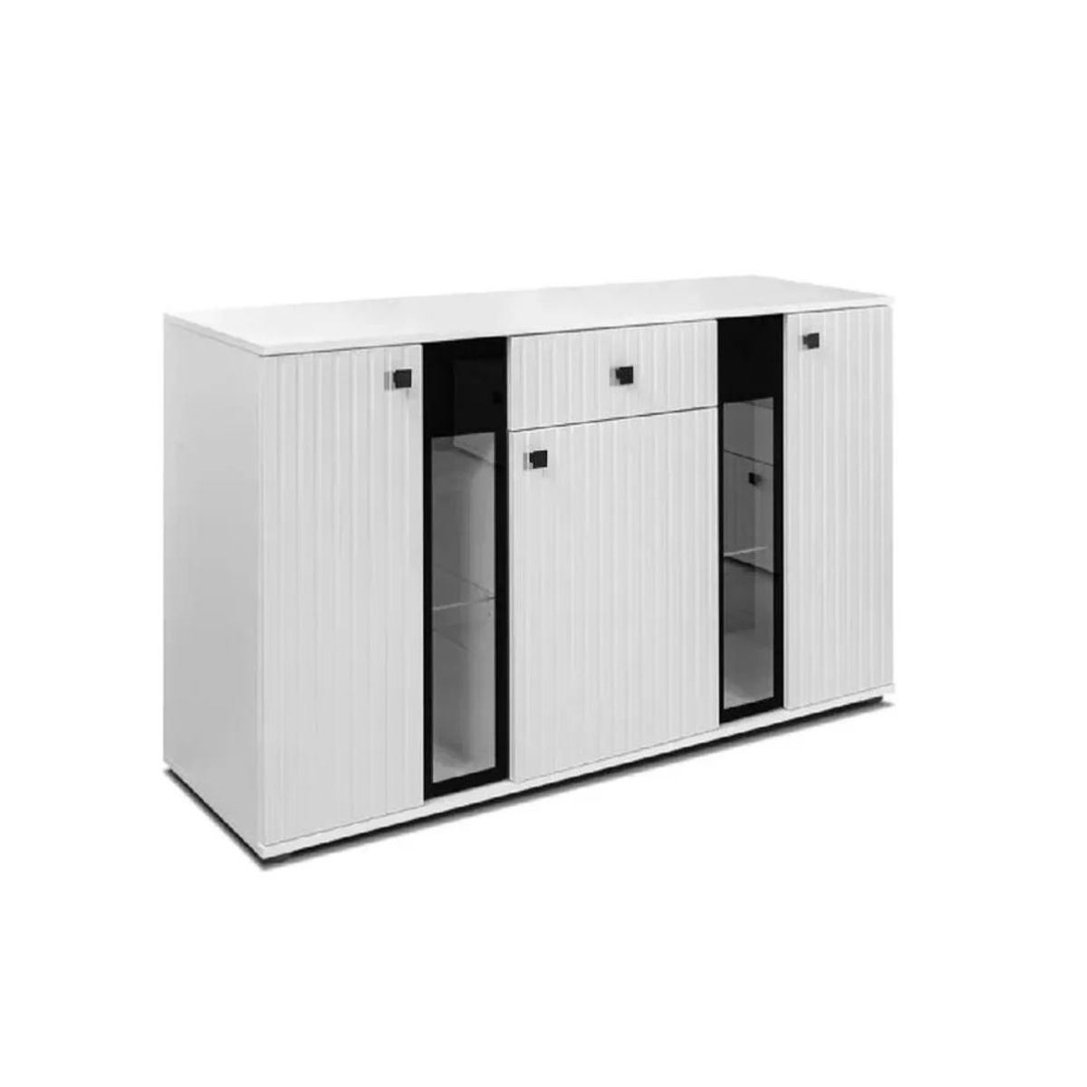 TU MESITA - Aparador Moderno TU MESITA Morgan color Blanco 3 puertas 1 cajón