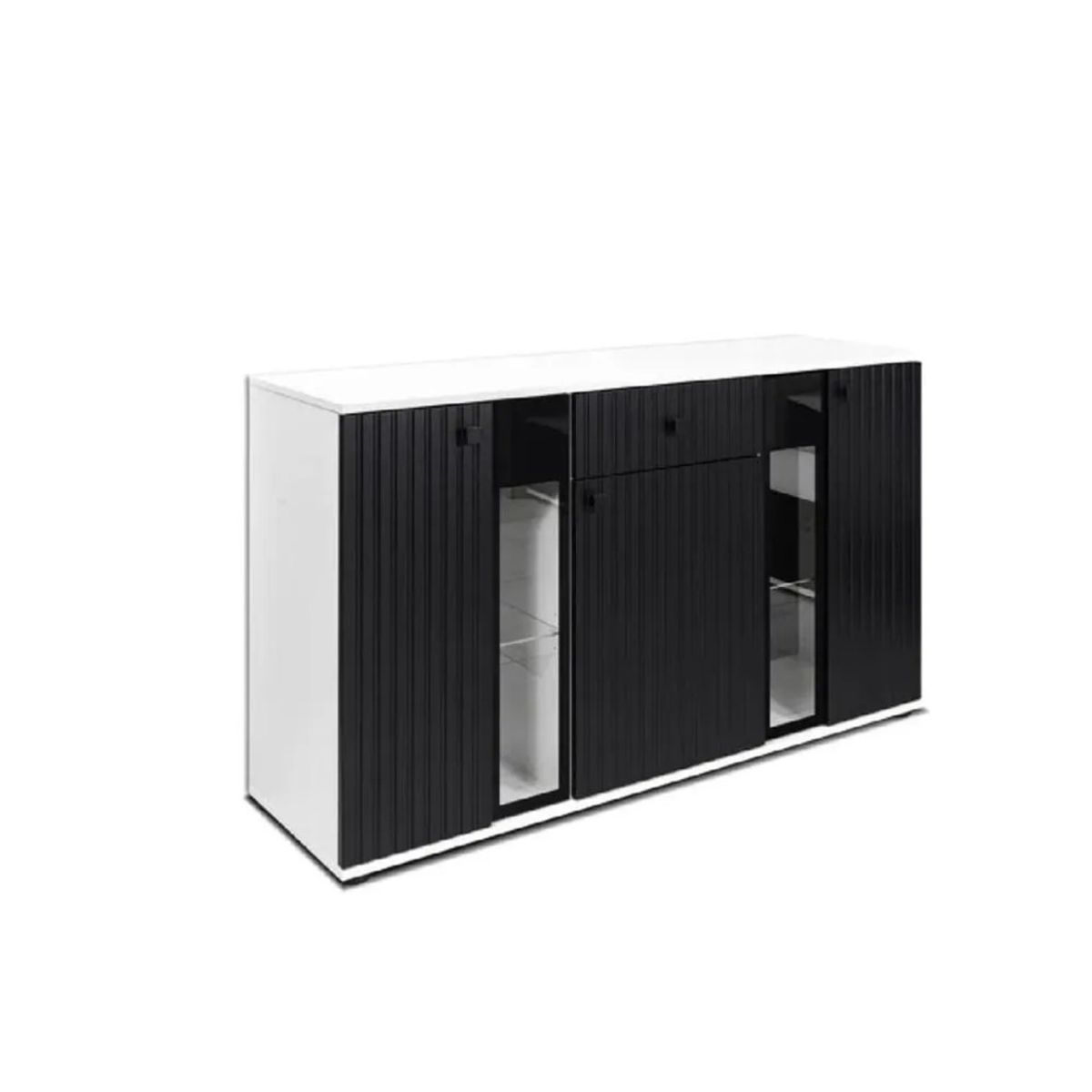 TU MESITA - Aparador Moderno TU MESITA Morgan color BlancoNegro 3 puertas 1 cajón