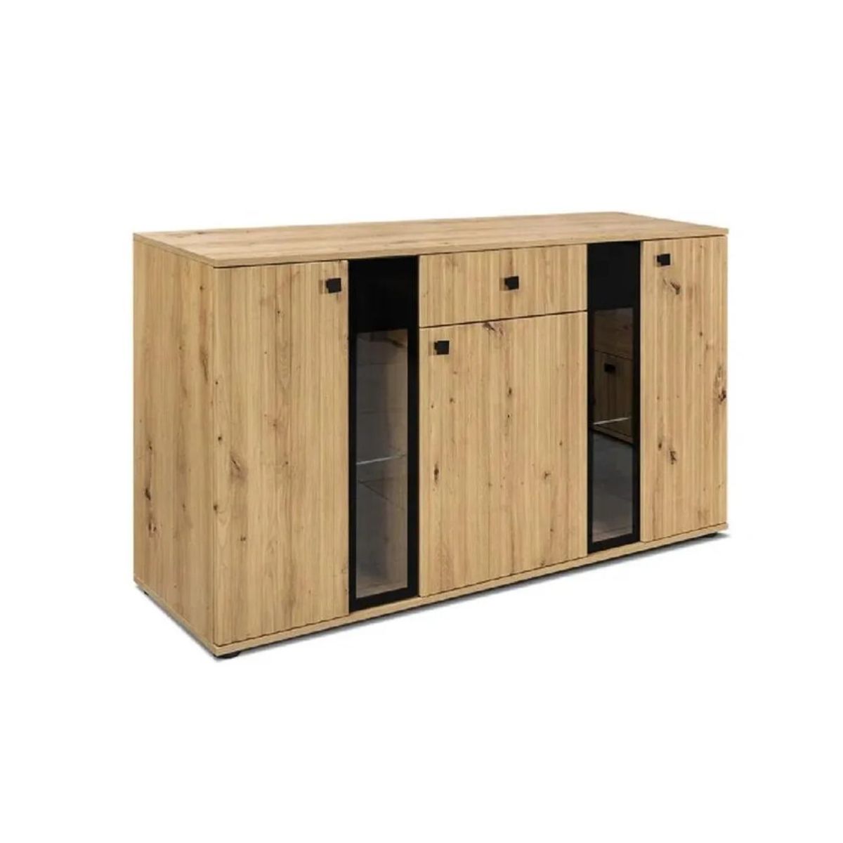 TU MESITA - Aparador Moderno TU MESITA Morgan color Marrón 3 puertas 1 cajón