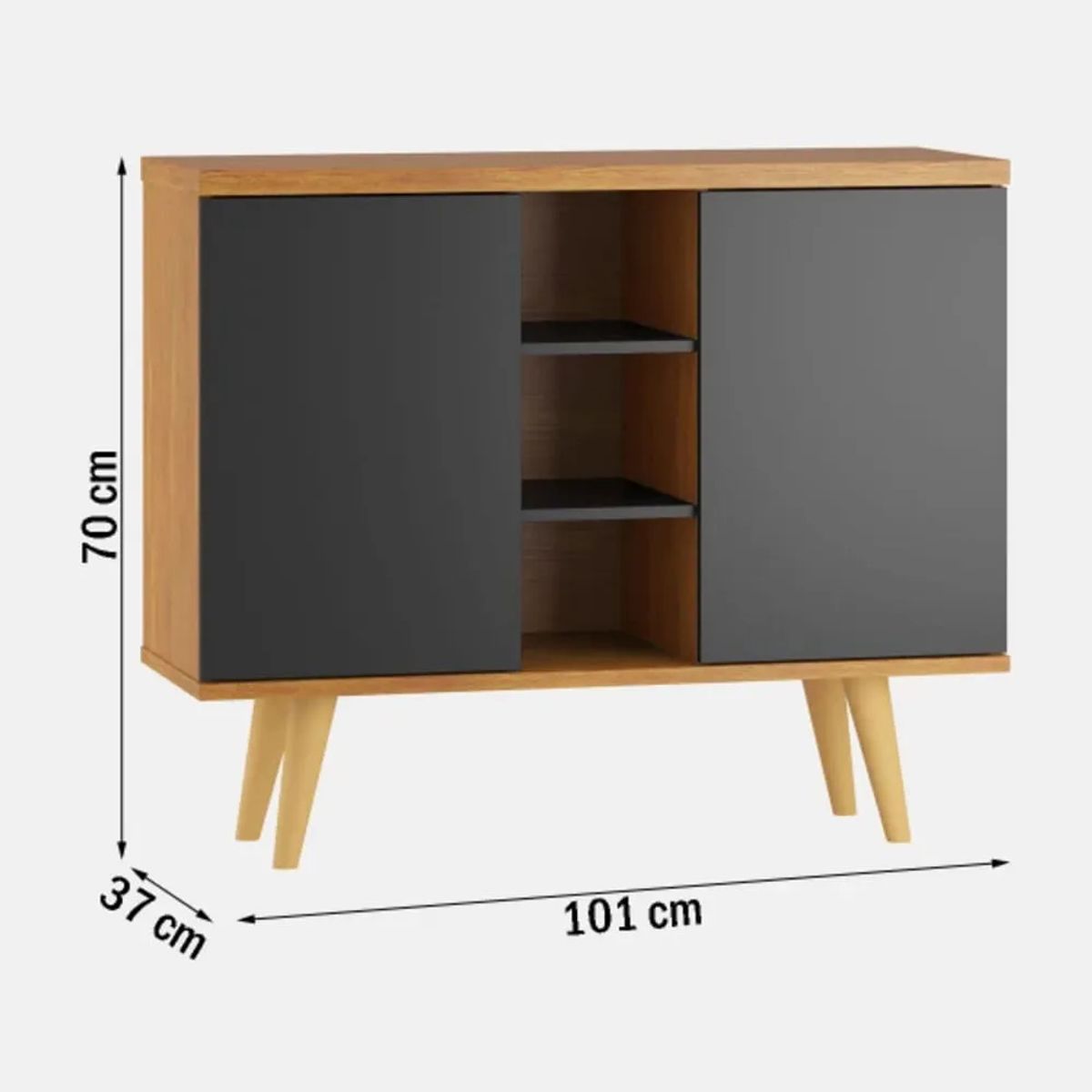 TU MESITA - Aparador Multiusos Joker color DunaNegro 2 puertas TU MESITA