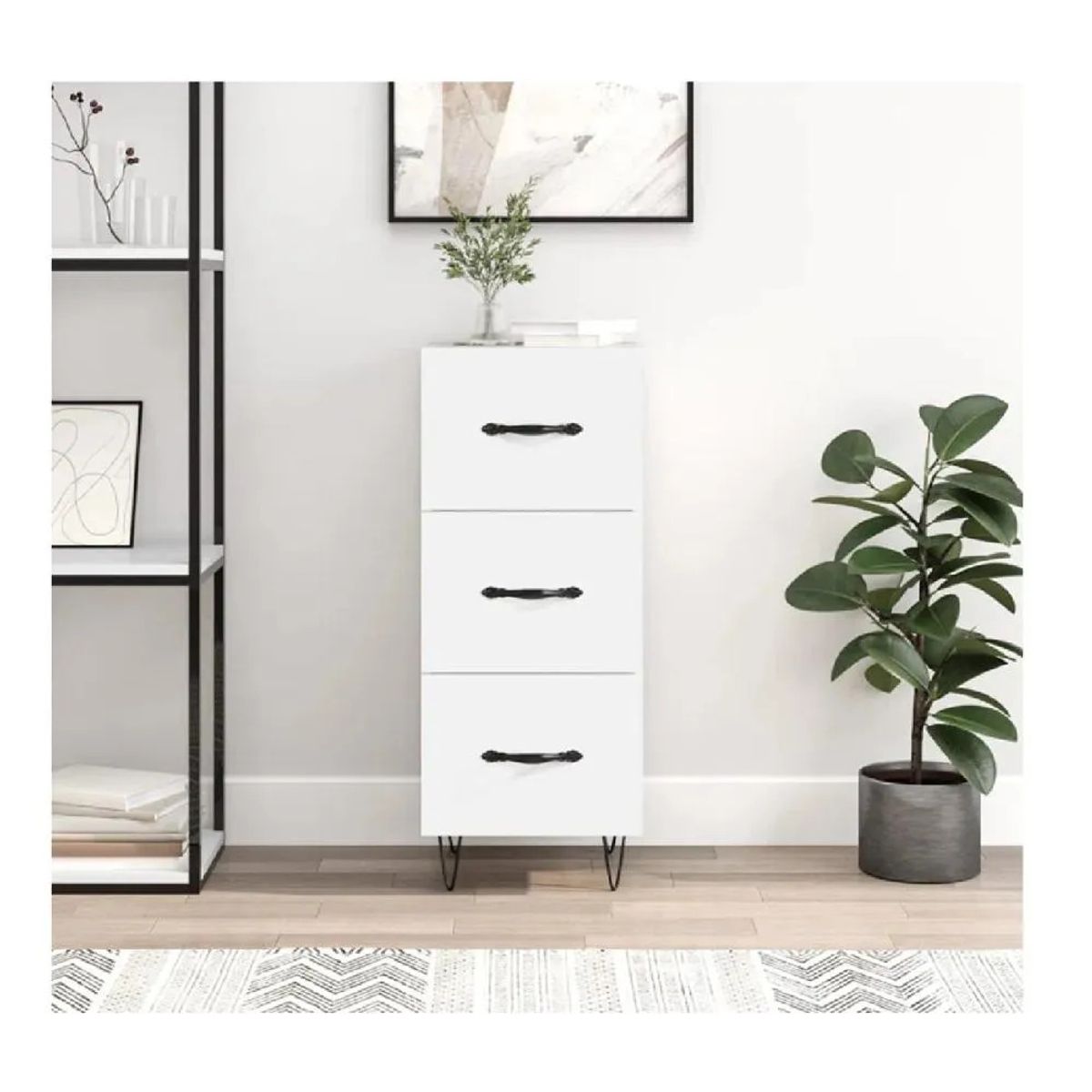 TU MESITA - Aparador Vertical TU MESITA Misti color Blanco 3 cajones