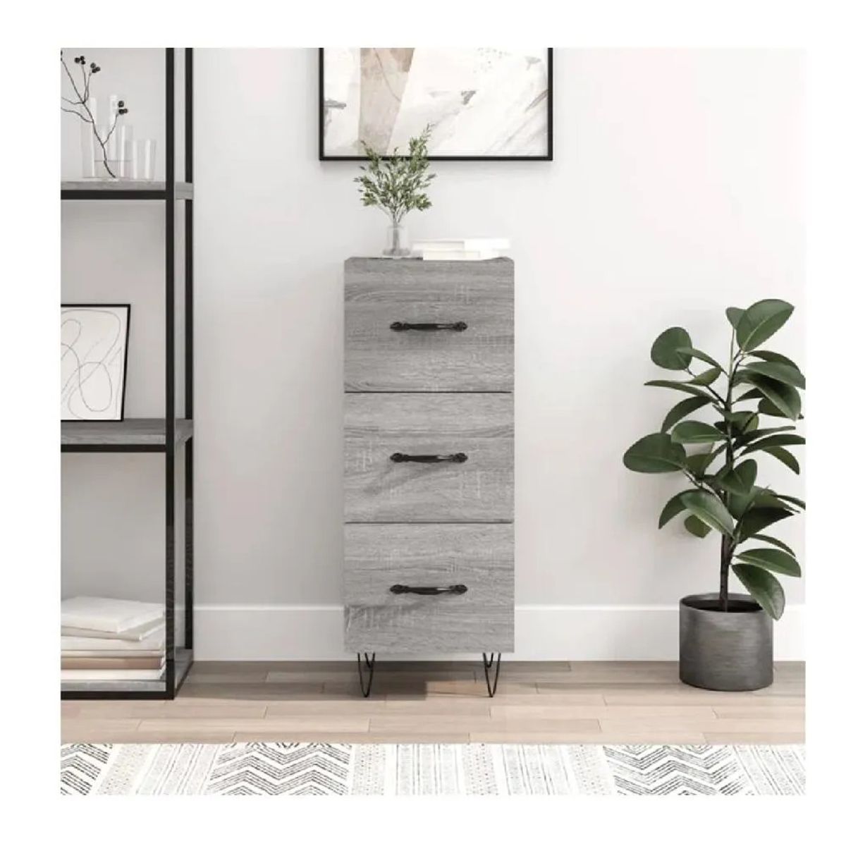 TU MESITA - Aparador Vertical TU MESITA Misti color Gris 3 cajones