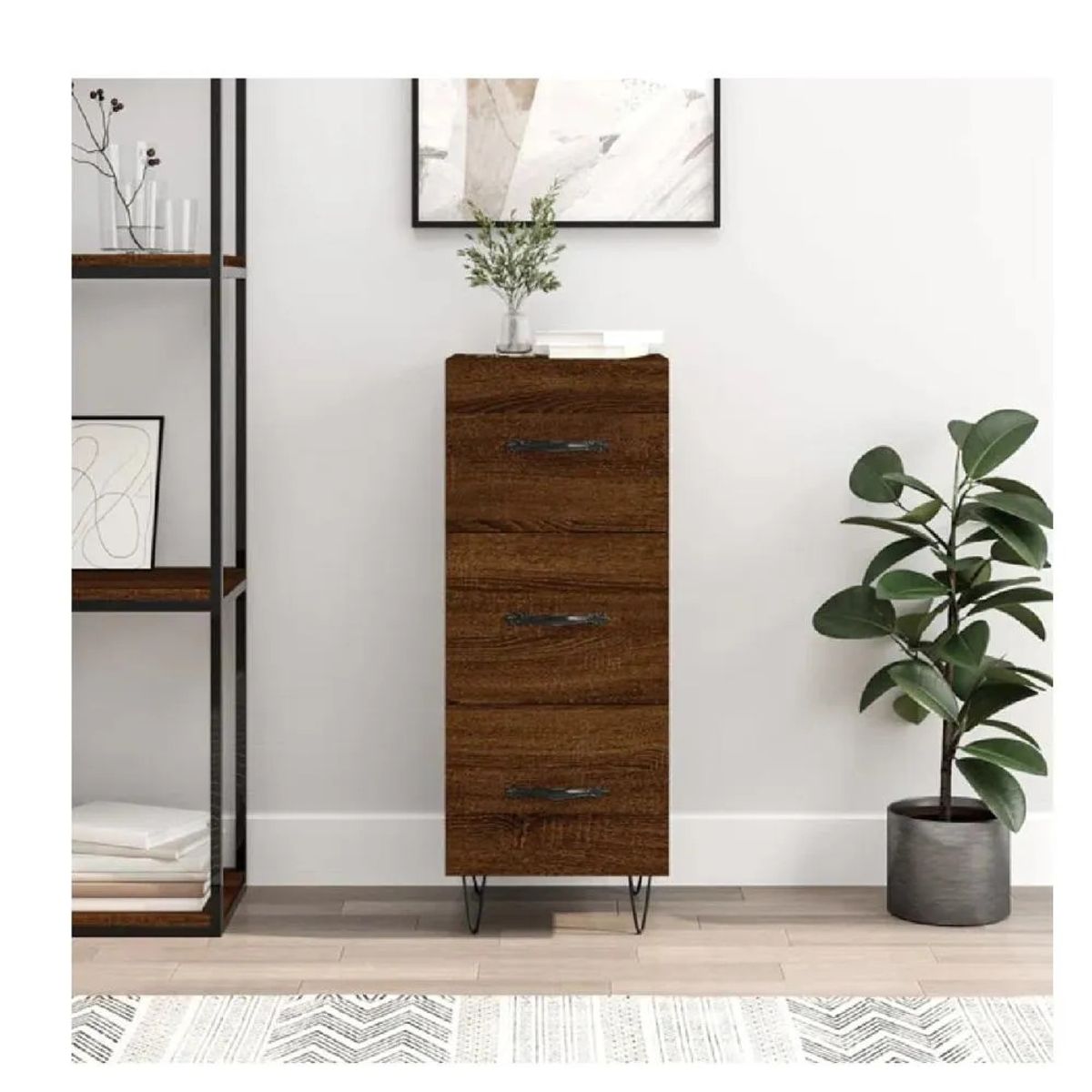 TU MESITA - Aparador Vertical TU MESITA Misti color Marrón 3 cajones