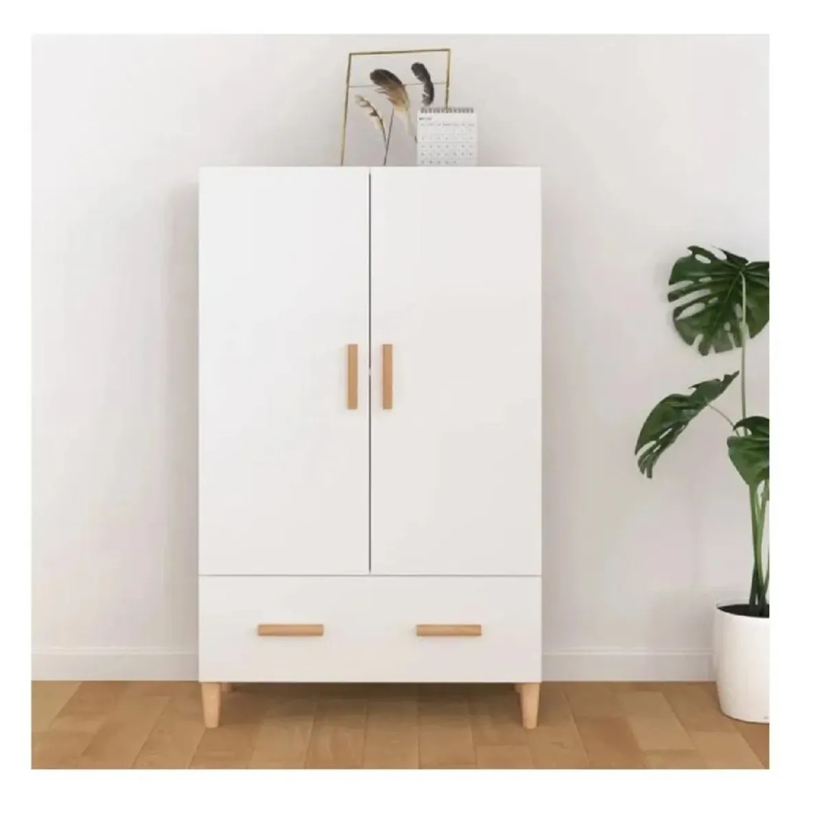 TU MESITA - Apàrador Vertical TU MESITA Usman color Blanco 2 puertas 1 cajón