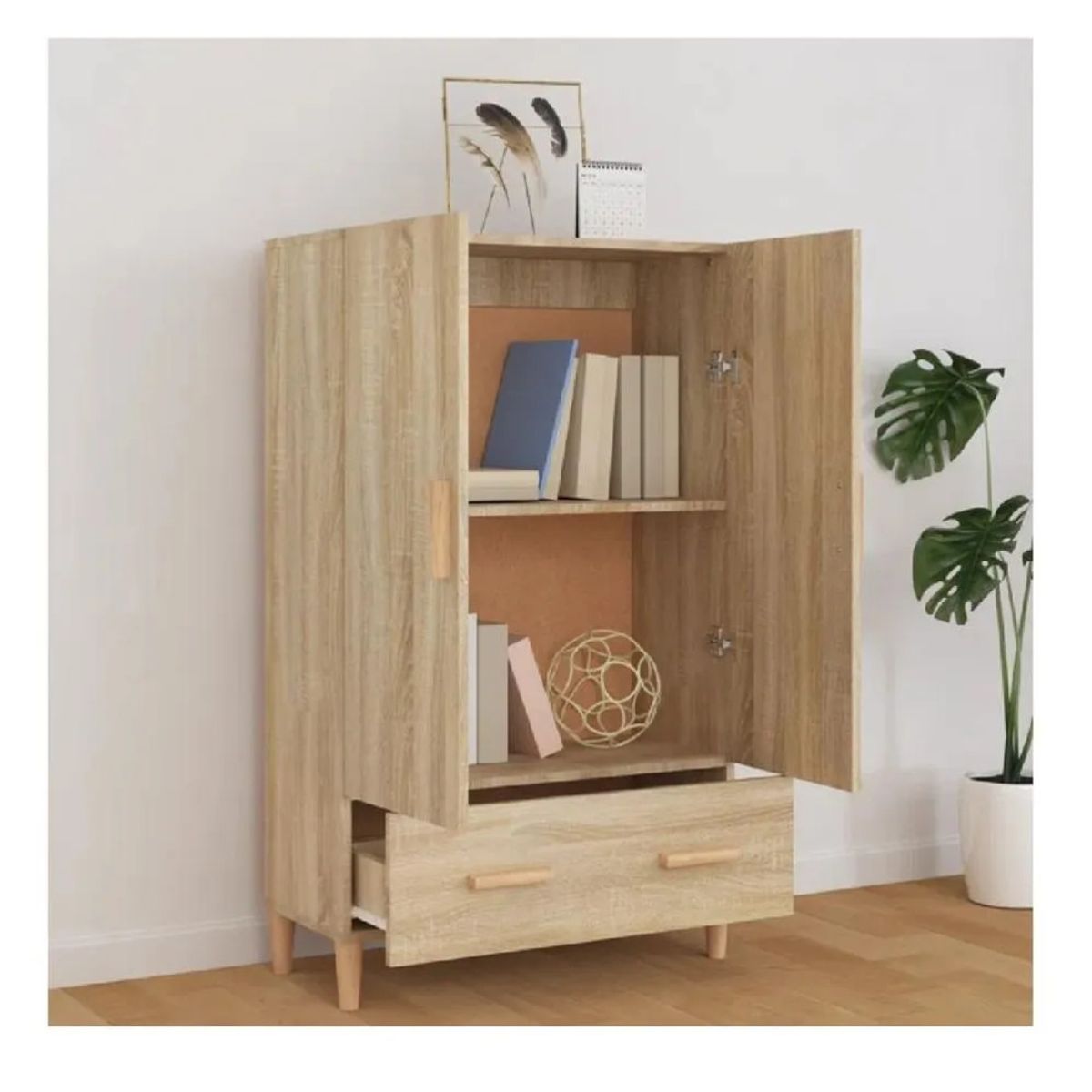 TU MESITA - Apàrador Vertical TU MESITA Usman color Duna 2 puertas 1 cajón