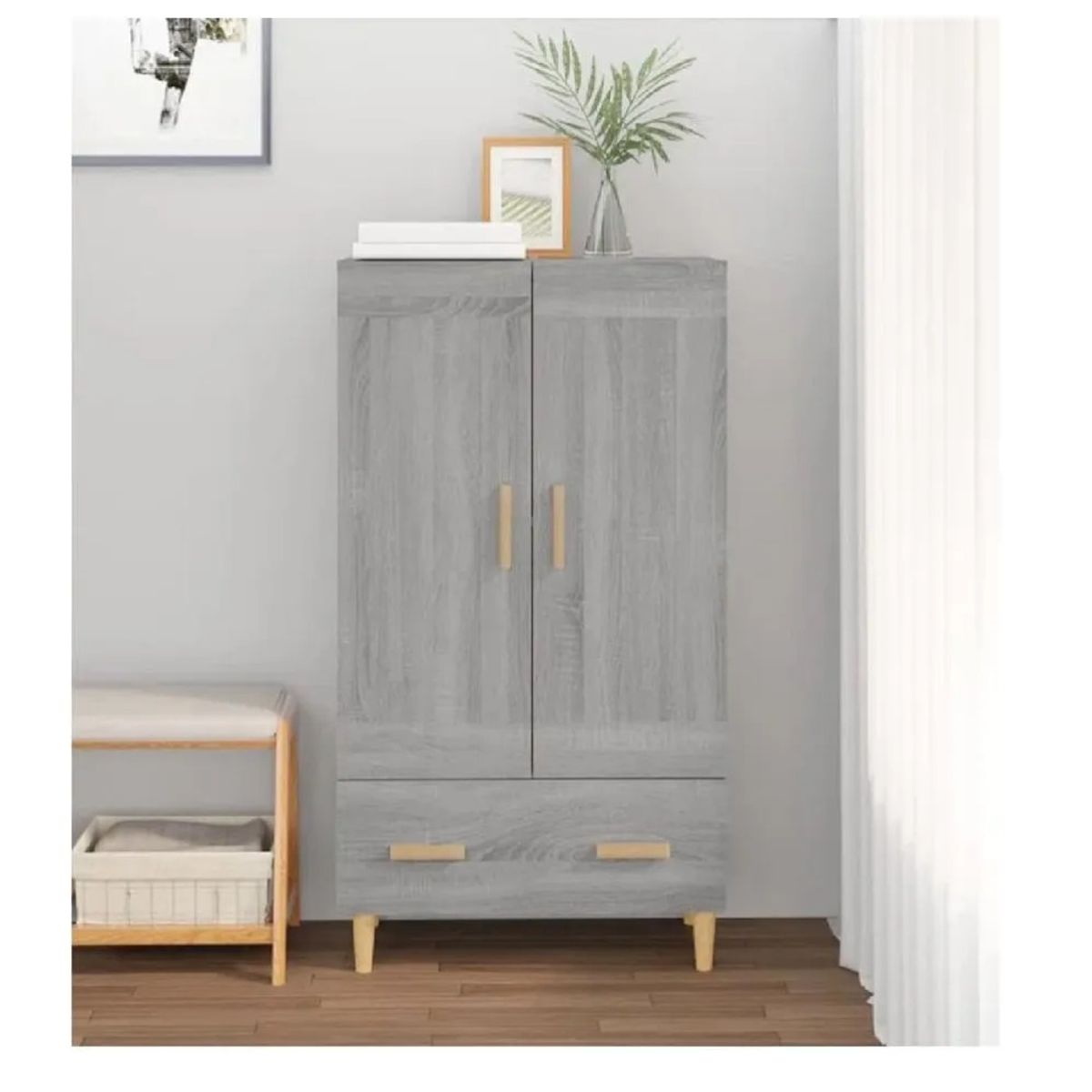 TU MESITA - Apàrador Vertical TU MESITA Usman color Gris 2 puertas 1 cajón