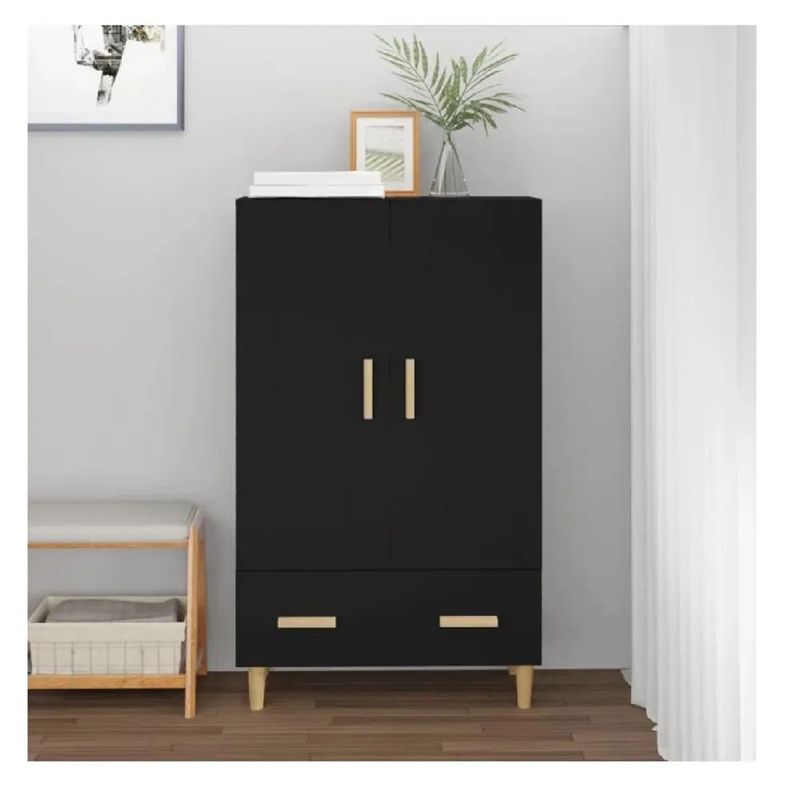 TU MESITA - Apàrador Vertical TU MESITA Usman color Negro 2 puertas 1 cajón