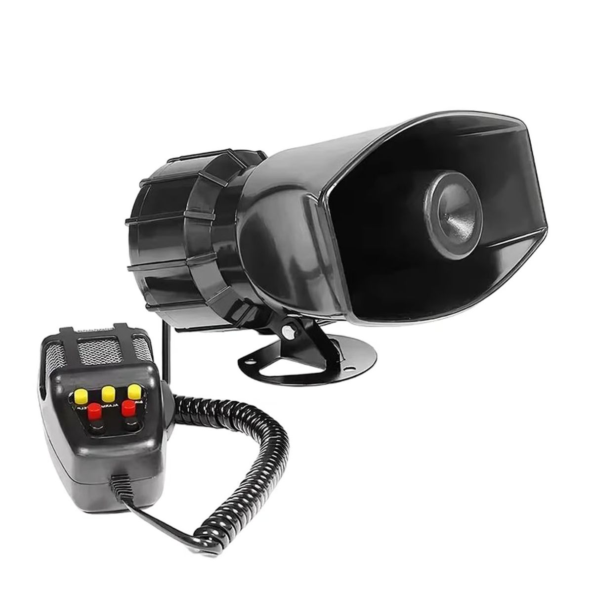 GENERICO - Sirena Patrullera 7 Tonos Con Megáfono 12V Universal