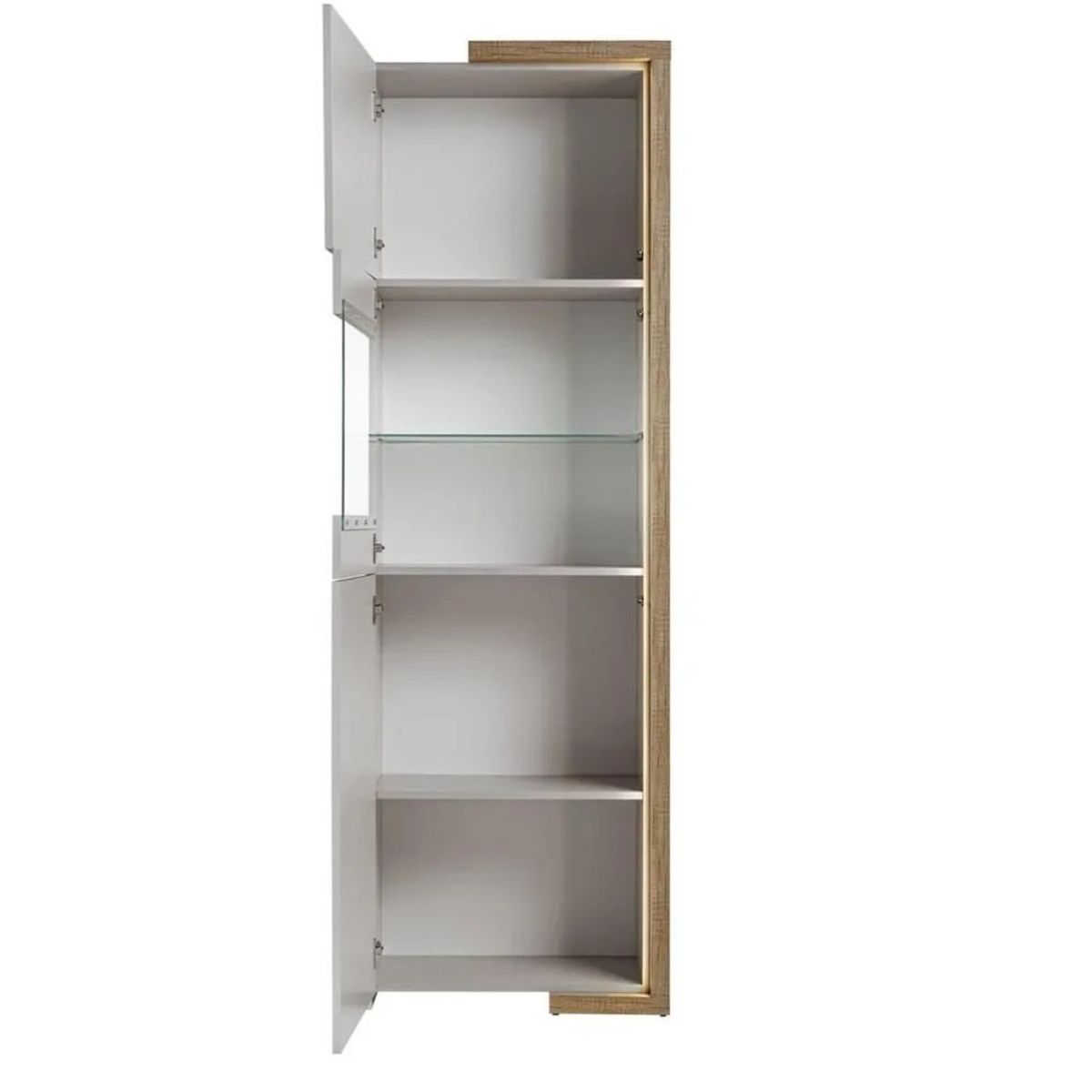 TU MESITA - Vitrina Alta Moderna TU MESITA Faby color BlancoDuna 3 puertas