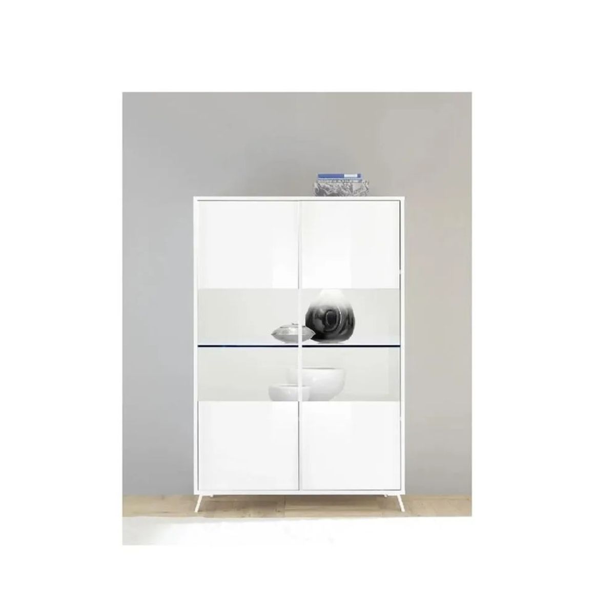 TU MESITA - Vitrina Clásica TU MESITA Jiraf color Blanco 2 puertas