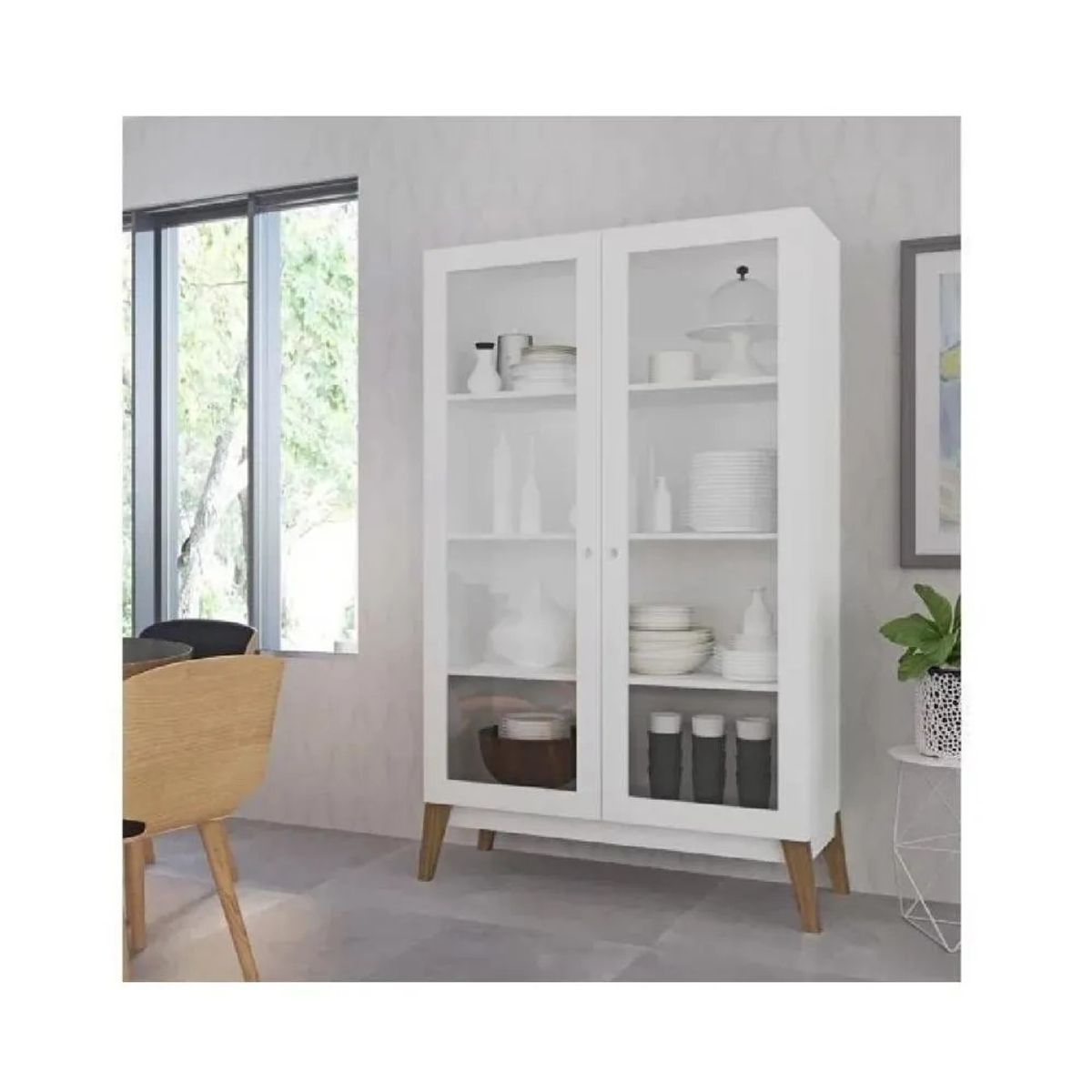 TU MESITA - Vitrina Clásica TU MESITA London color Blanco 2 puertas