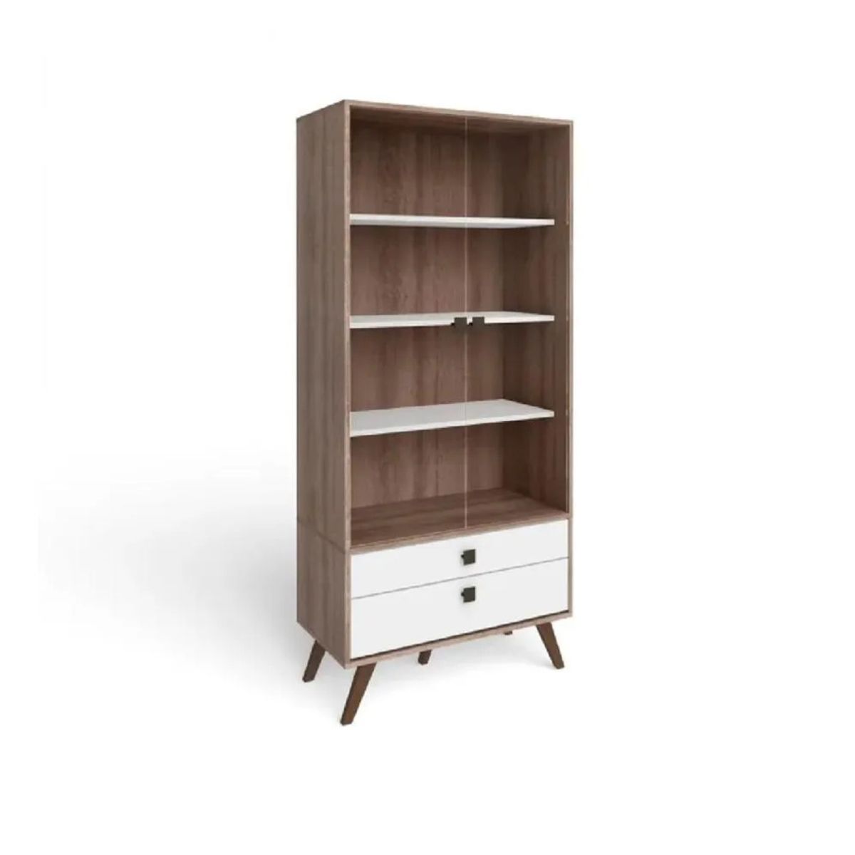 TU MESITA - Vitrina Clásica TU MESITA Moldava BlancoMarrón 2 puertas 2 cajones